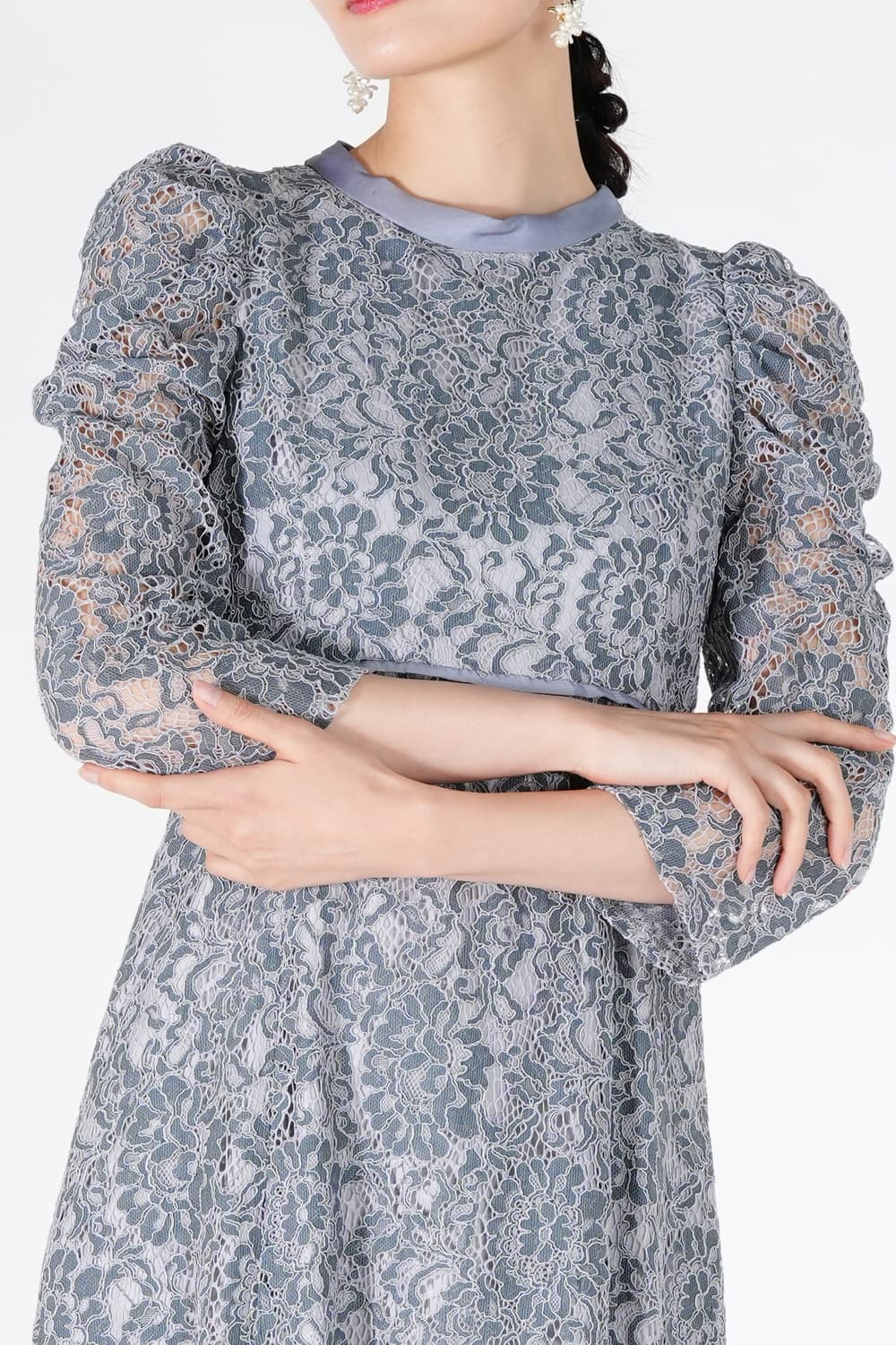 大輪コードレースアッシュブルードレス