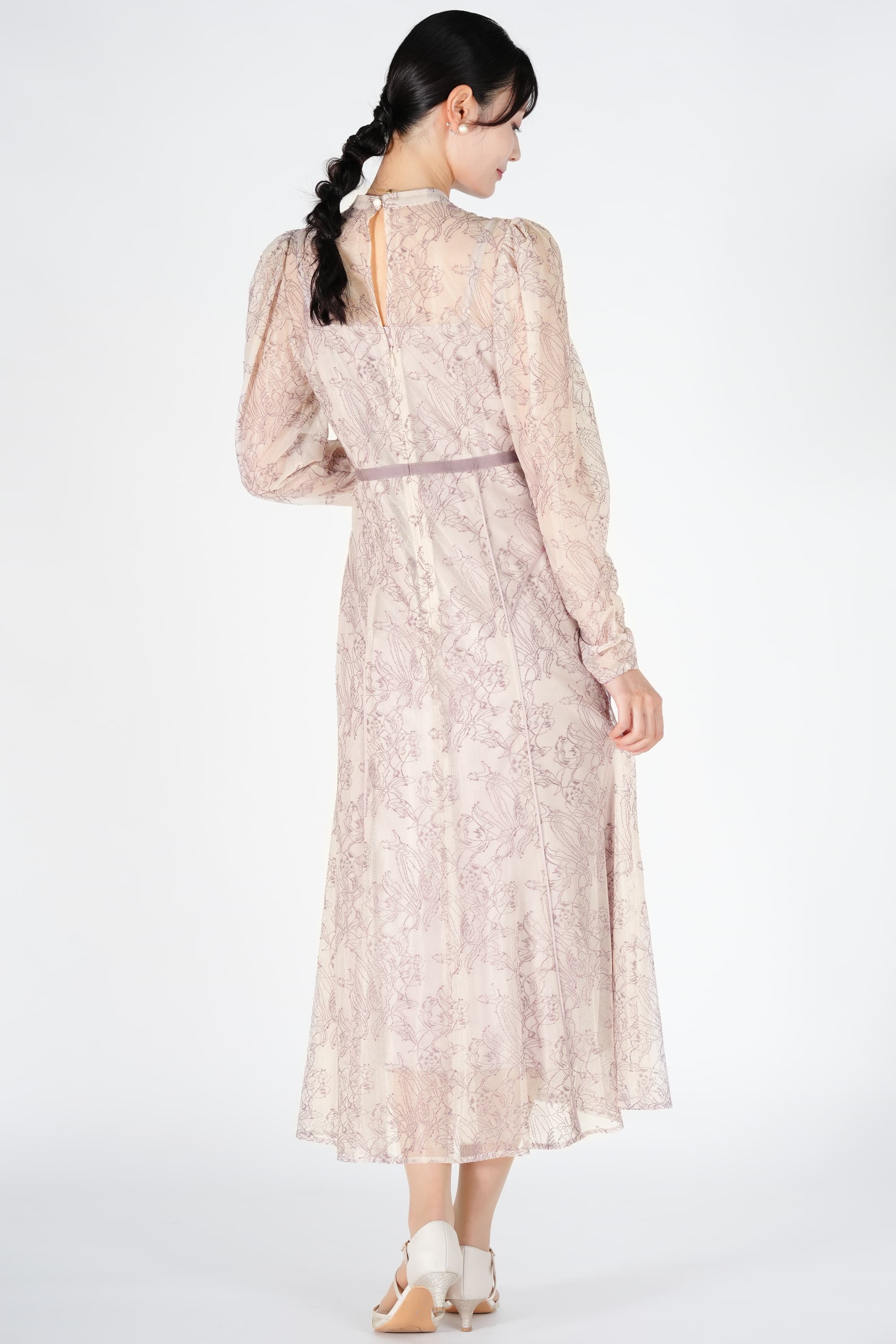 JILLSTUART パイピング配色スモーキーピンクドレス (M) を JILLSTUART パイピング配色スモーキーピンクドレス (M) を