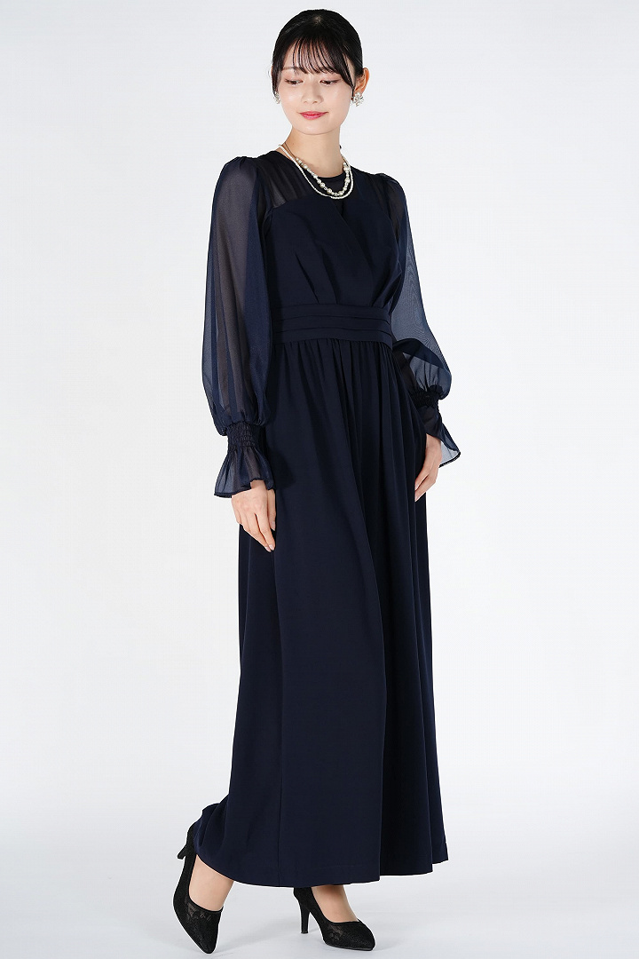 コンビネーションワイド紺パンツドレス