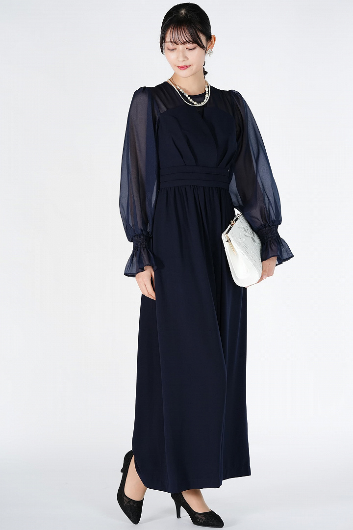 コンビネーションワイド紺パンツドレス