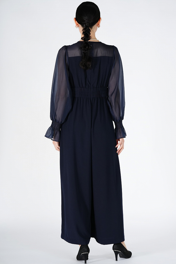 コンビネーションワイド紺パンツドレス