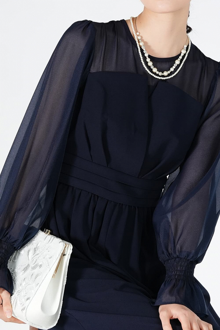 コンビネーションワイド紺パンツドレス