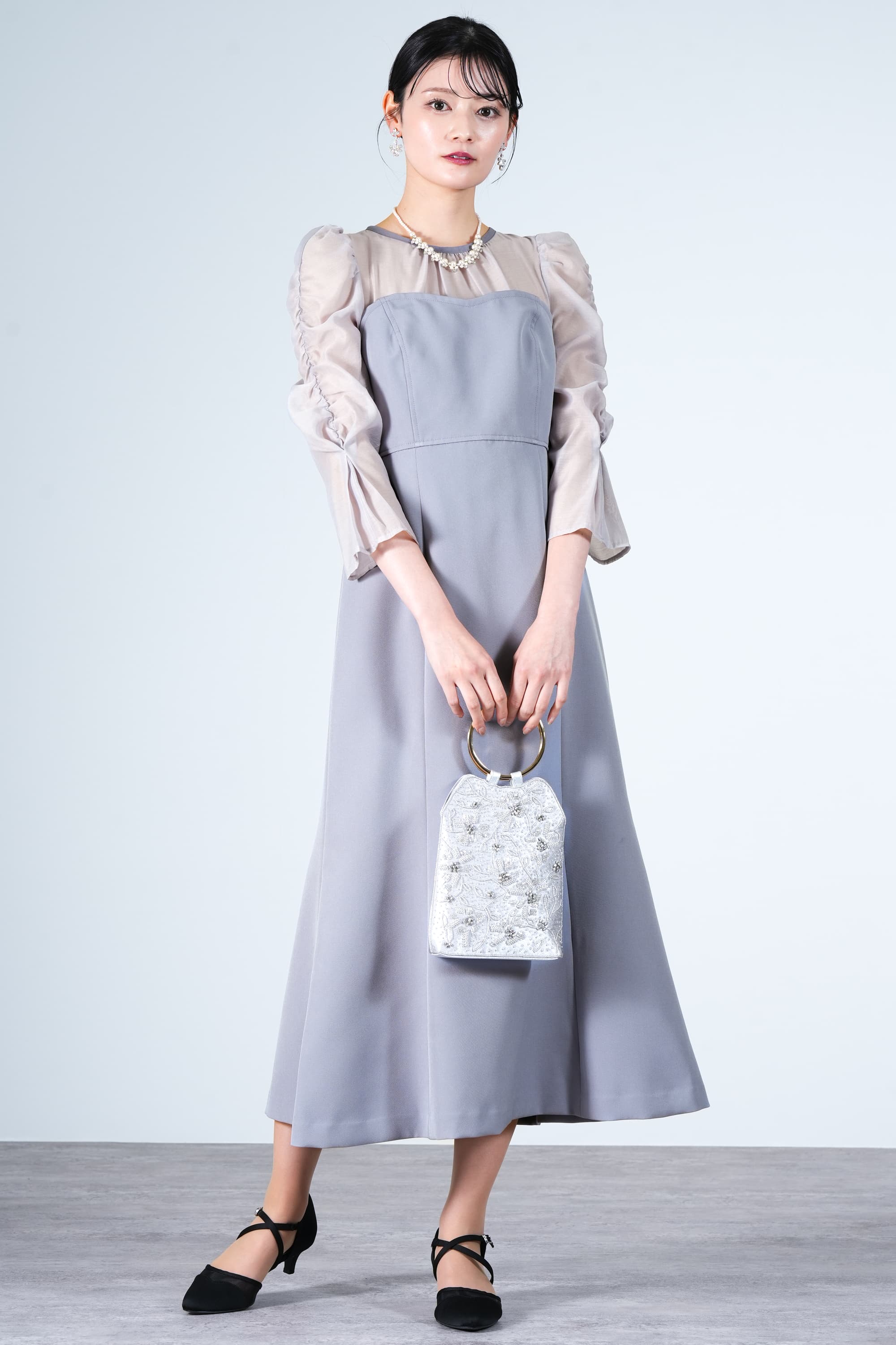 華奢パール&クリスタルネックレス