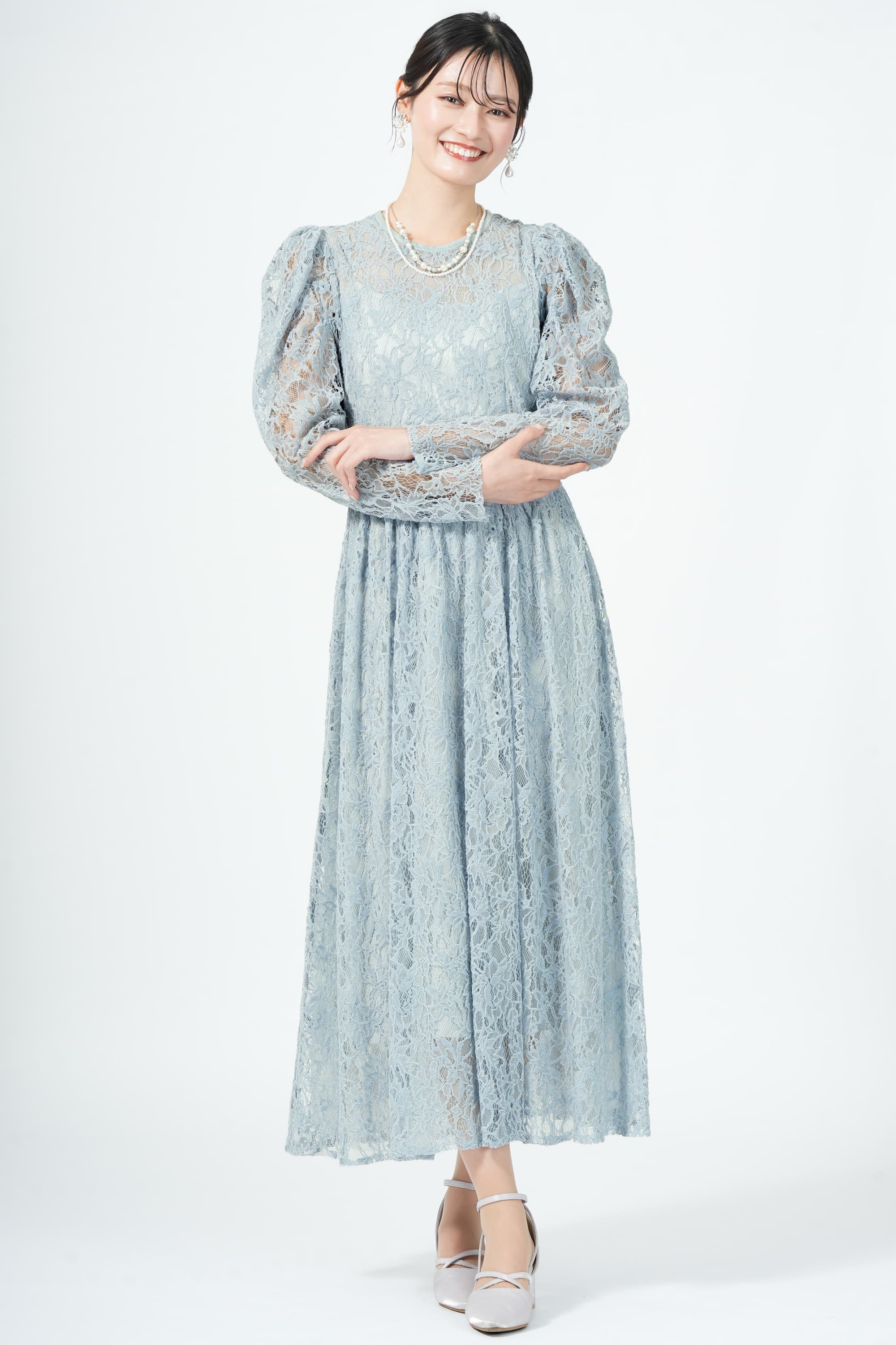 ジルスチュアート　モールレースドレス JILLSTUART モールレースブルードレス (M) をレンタル - 結婚式