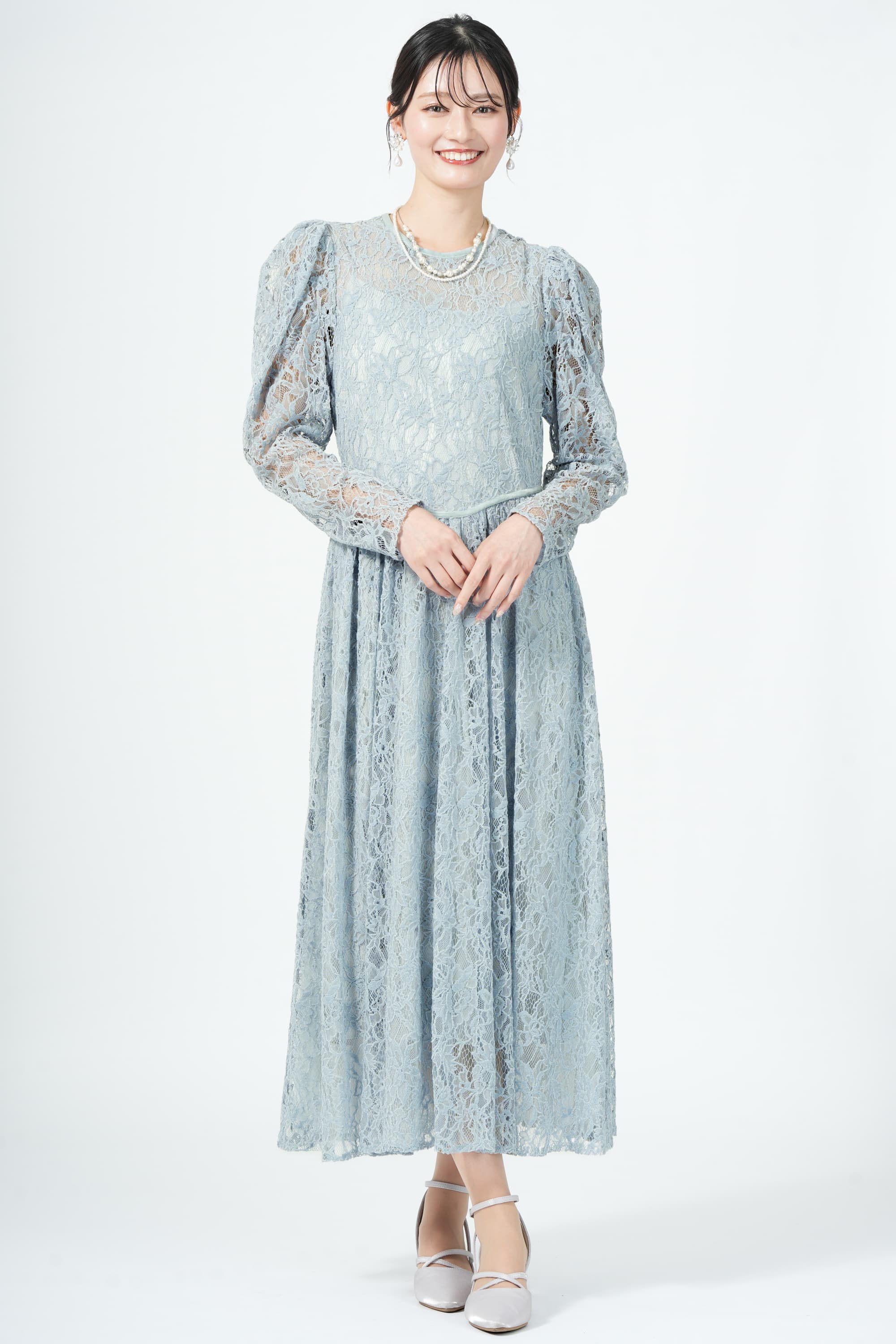 JILLSTUART モールレースブルードレス (M) をレンタル - 結婚式