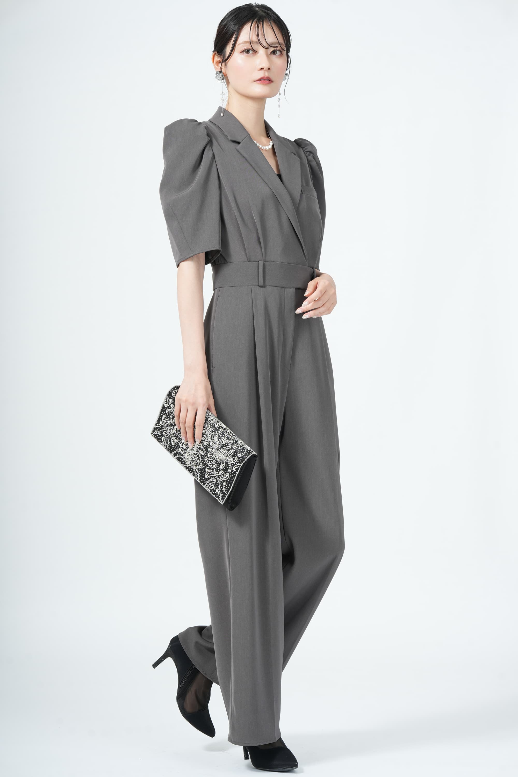 パール&ビーズブラックバッグ