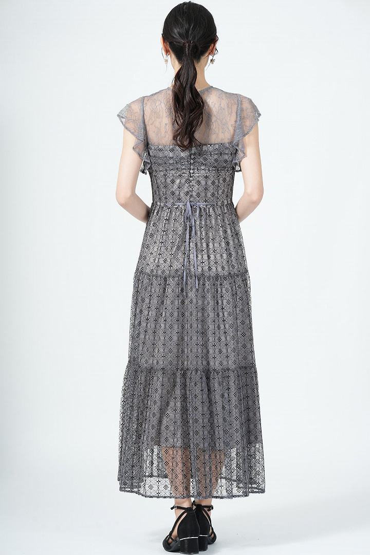 リバー×タイル調レースコンビネーションブルードレス