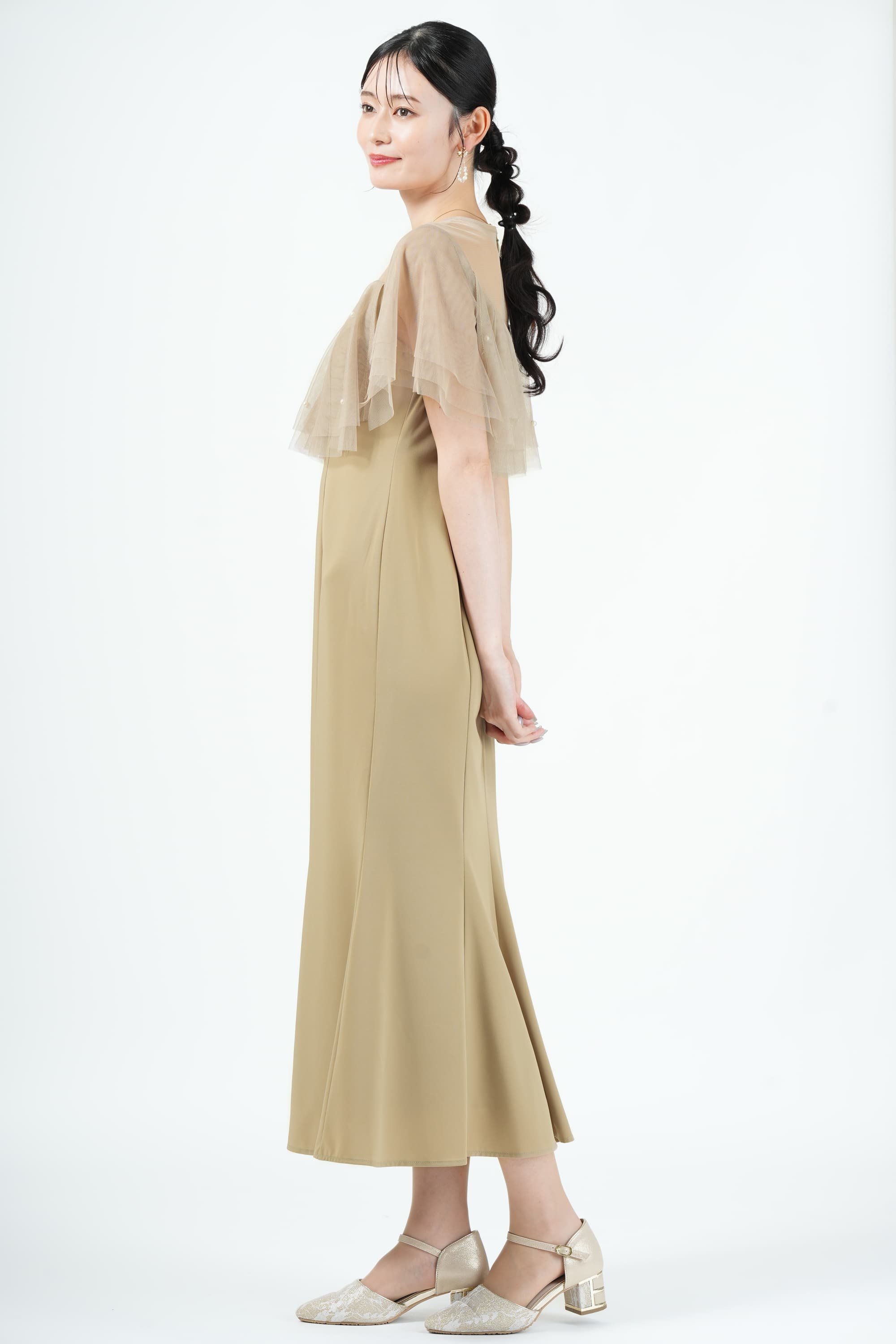 Dorry Doll パールラッフルイエローベージュドレス (M) をレンタル