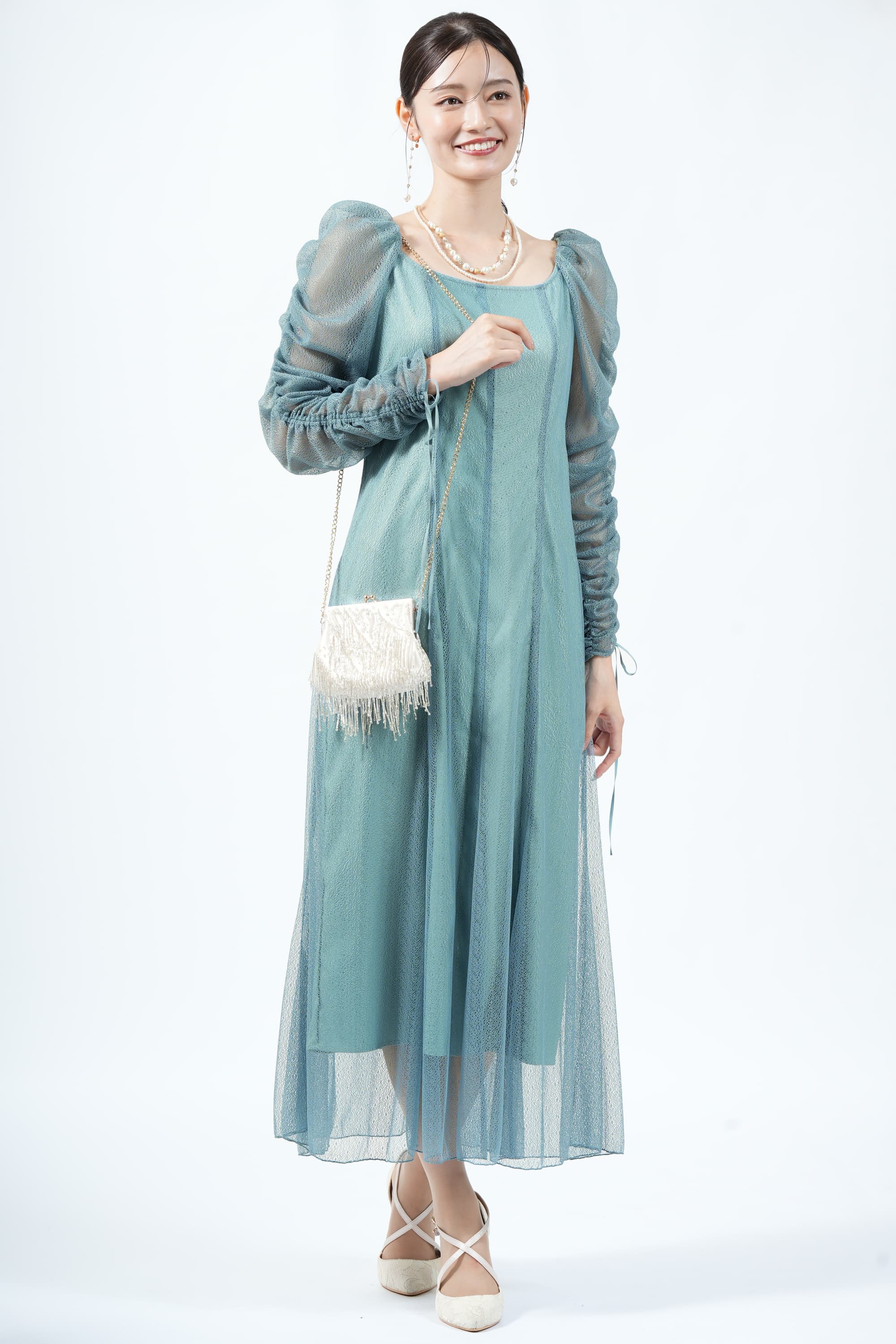 水色 リボンチュールオケージョンドレス Jill by jillstuart JILL