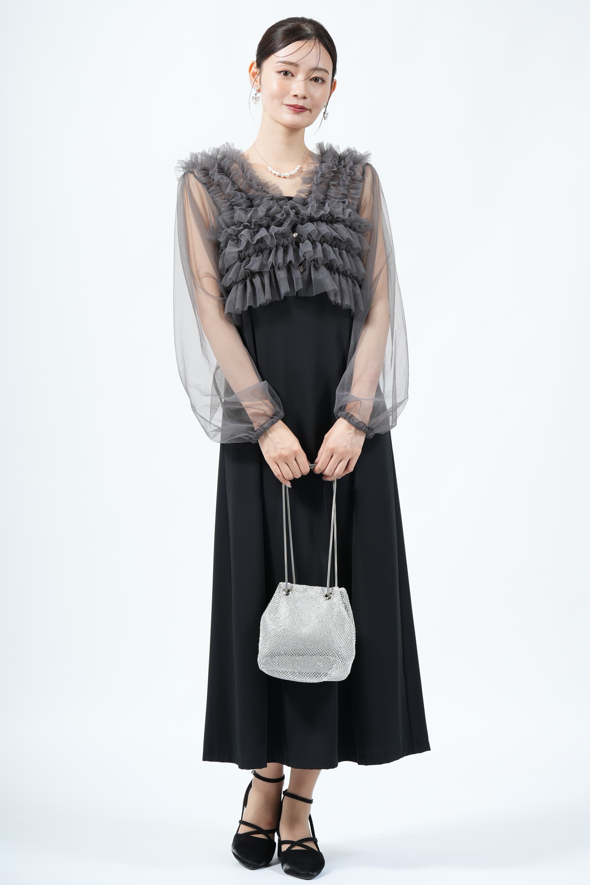 クリアビジューシルバーイヤリング