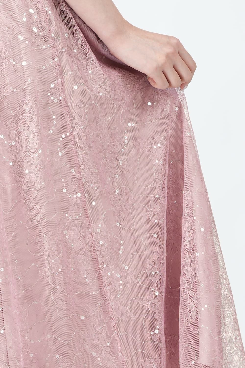JILLSTUART スパンコール総レースピンクドレス (M) をレンタル