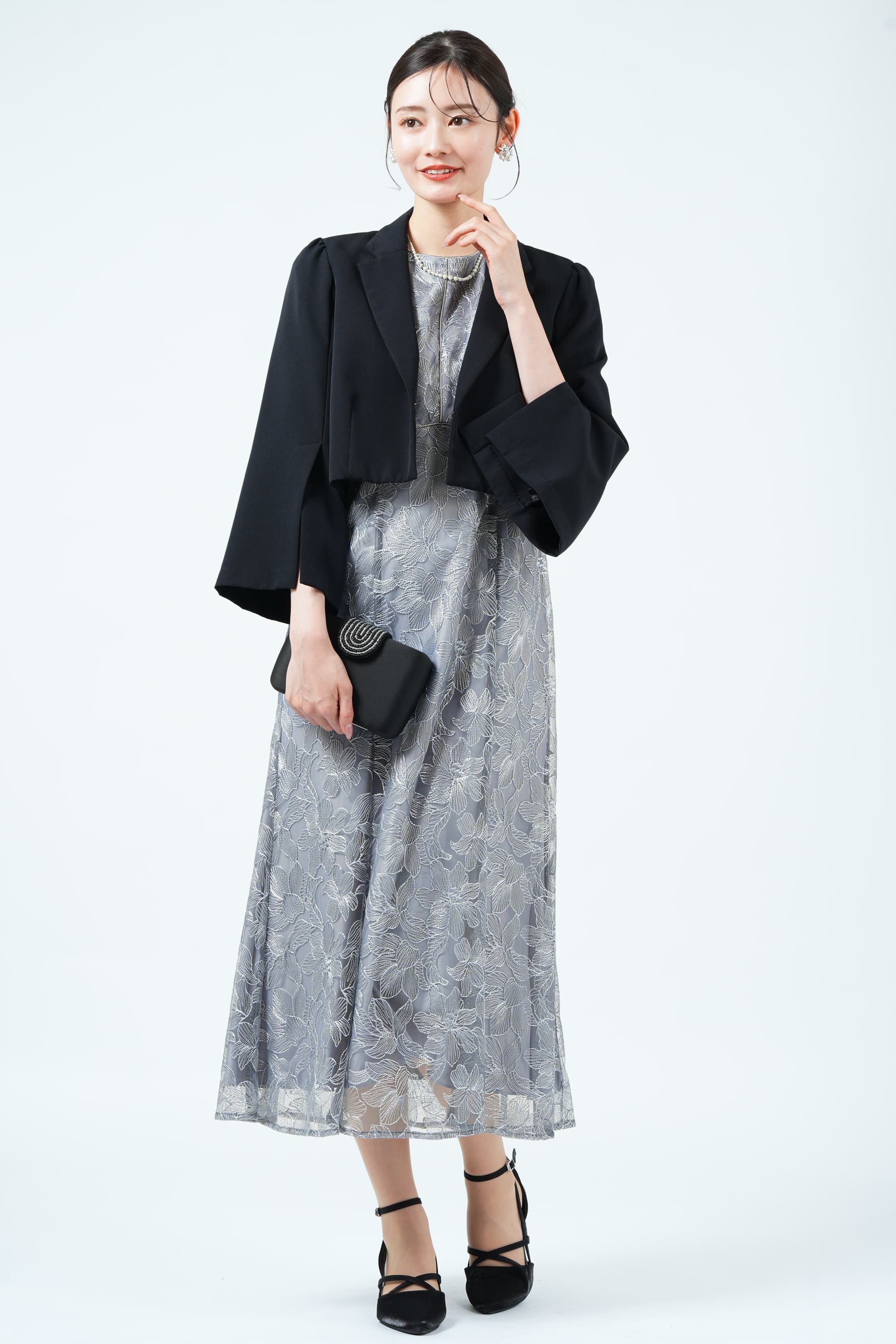 華奢クリスタルパールネックスレス