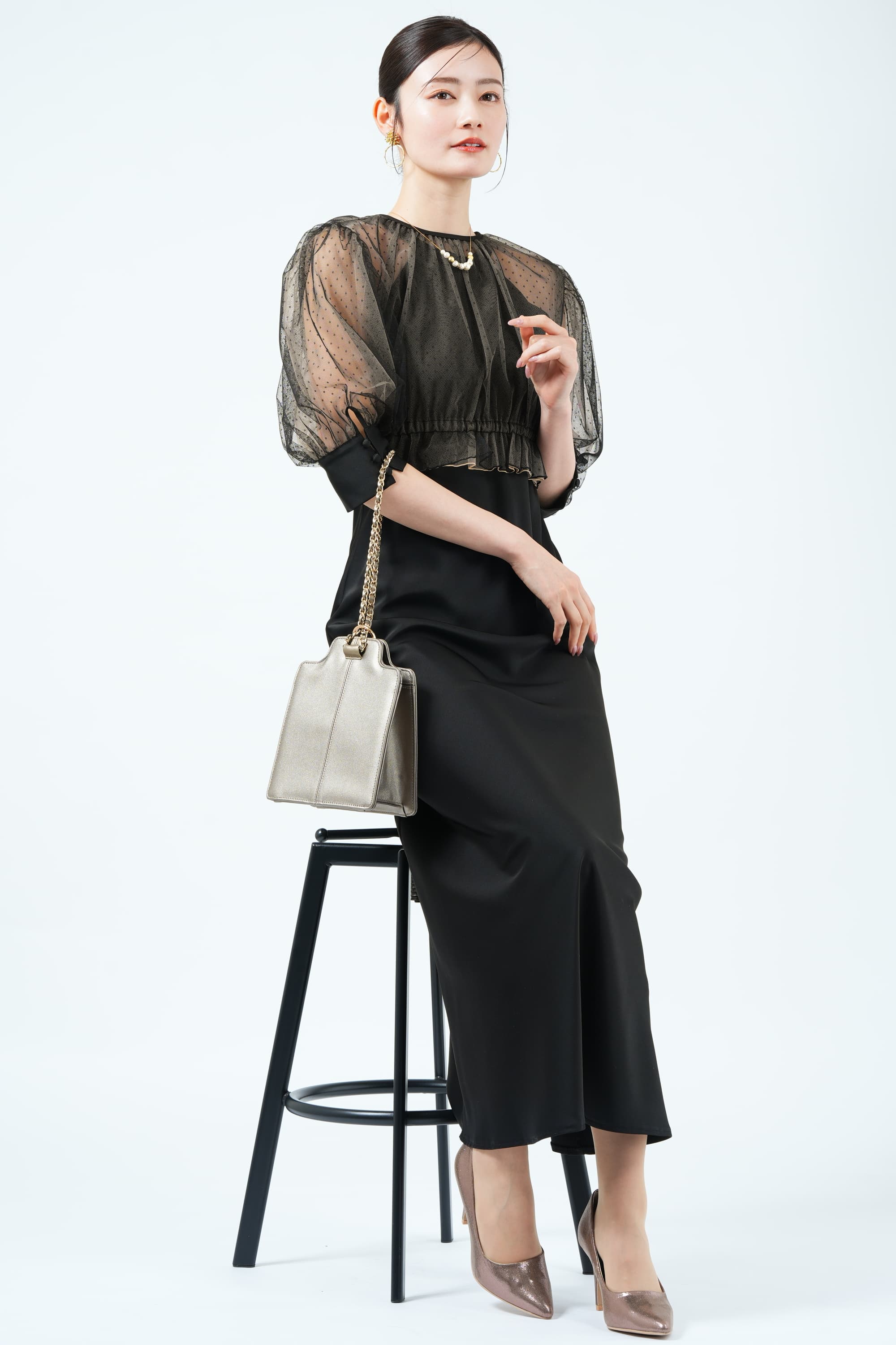 ameri vintage チュールドッキングドレス　Sサイズ✴︎ブラック✴︎ 376177443.jpg?1521065765