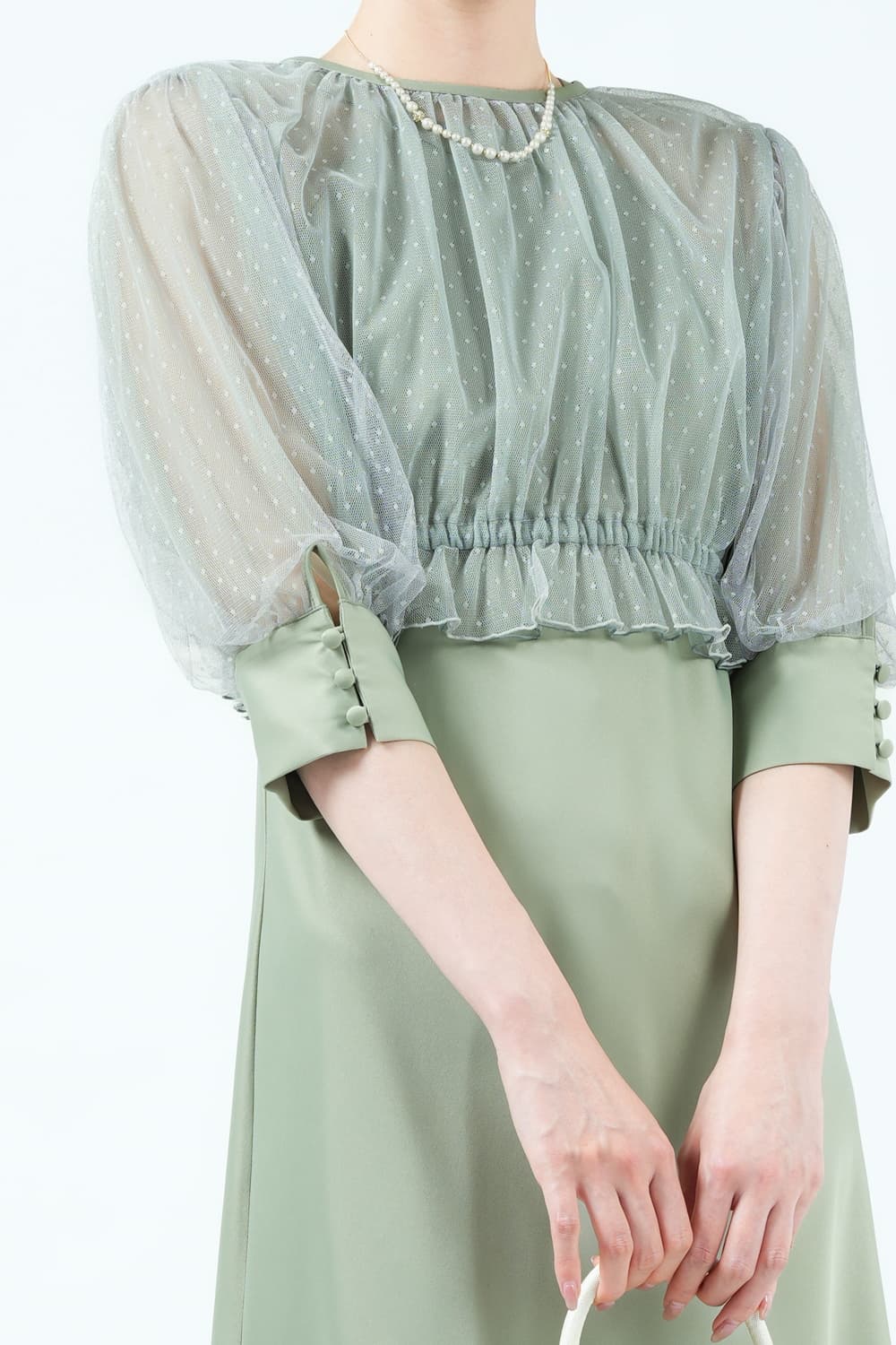 Ameri VINTAGE ドット柄チュールアメスリミントドレス (M) をレンタル