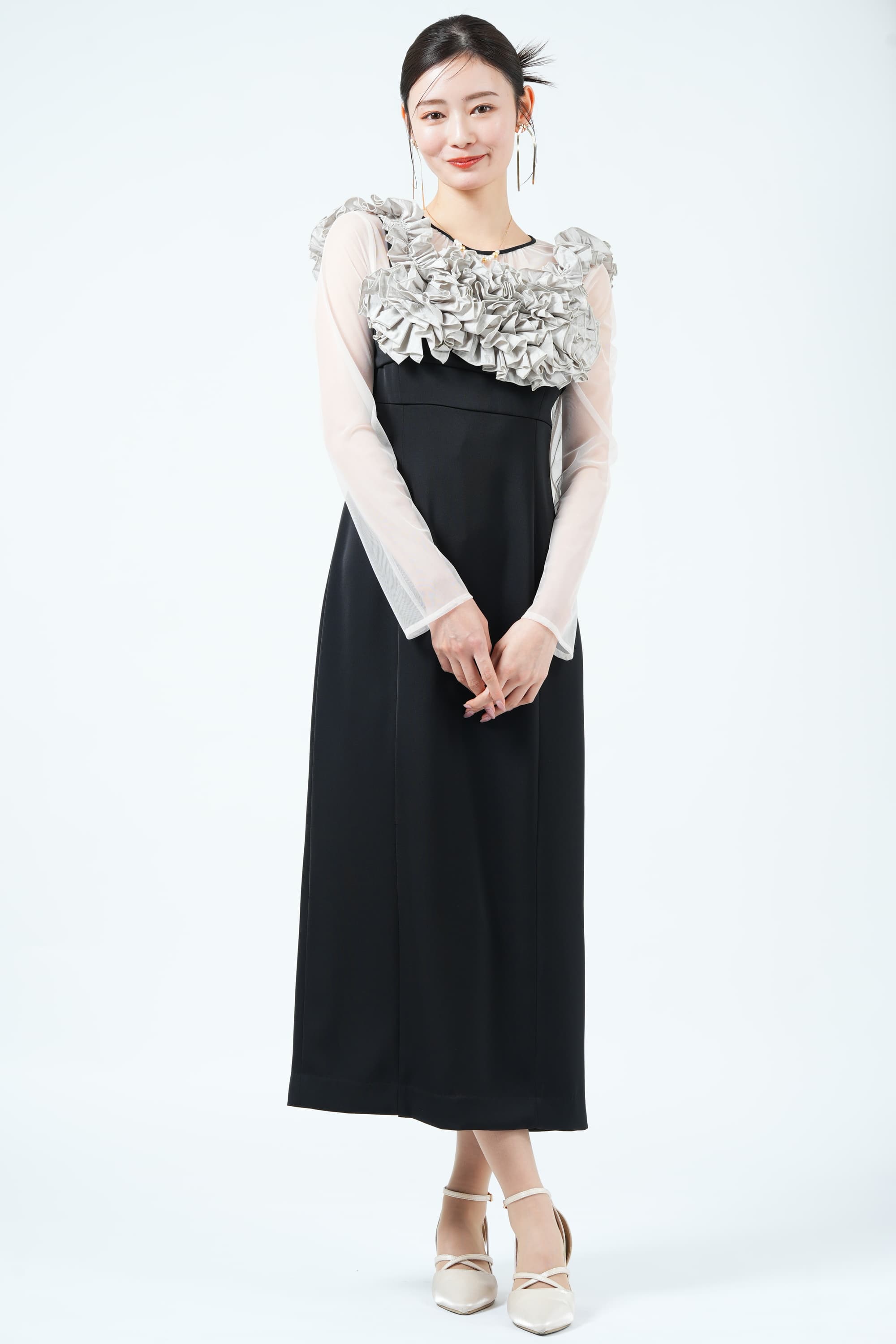 LILY BROWN ブラックドレス サイズ0 LILY BROWN（リリーブラウン）ボリュームチュールドレス