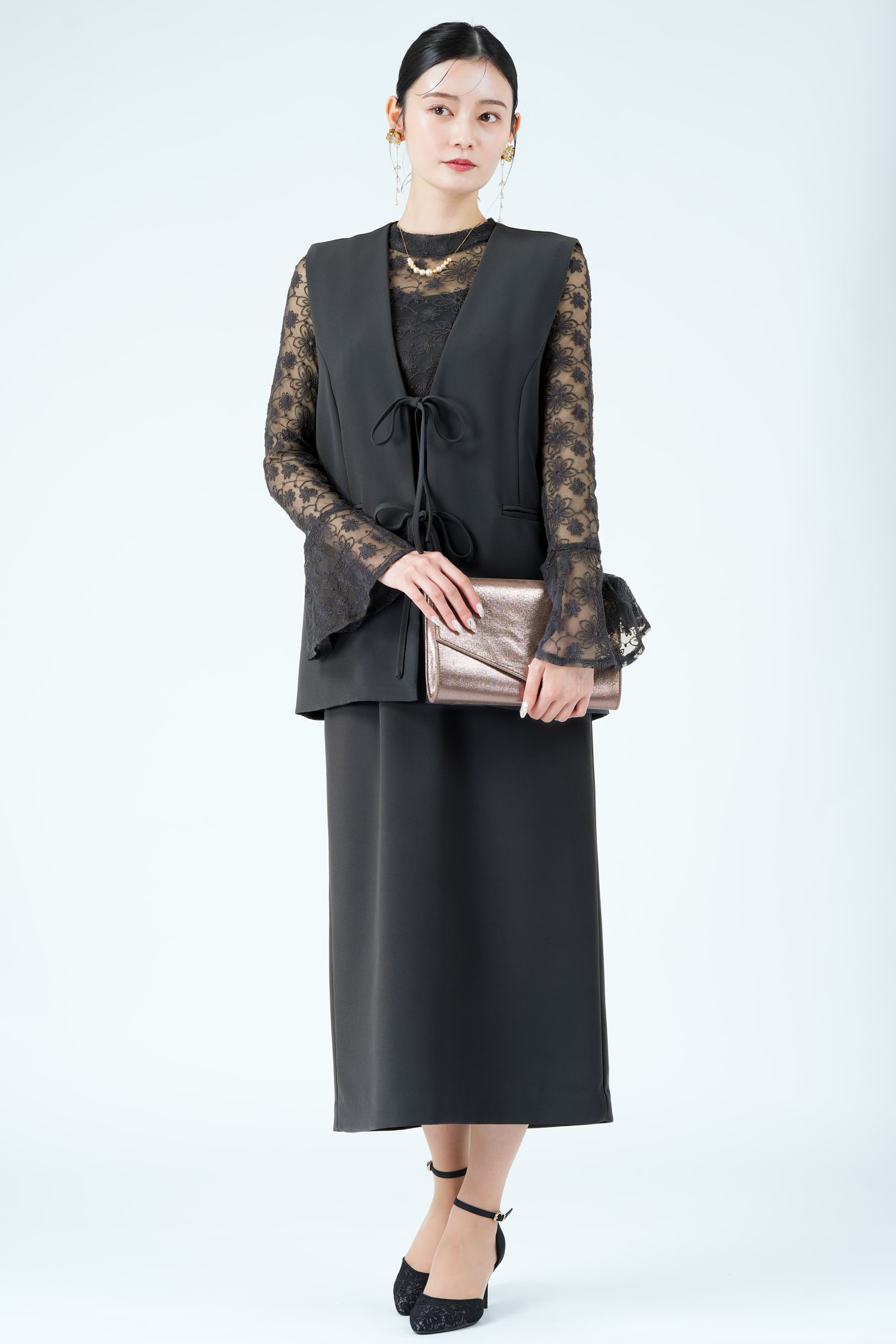 アシードンクラウド　お花刺繍ジレ ASEEDONCLOUD アシードンクラウド Tea garden flower print