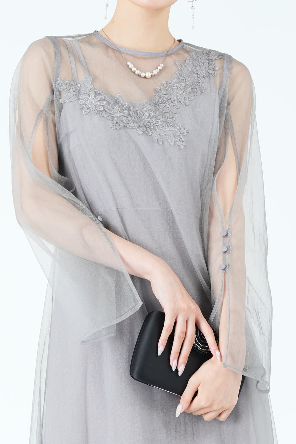 シアーグロウ花モチーフグレードレス