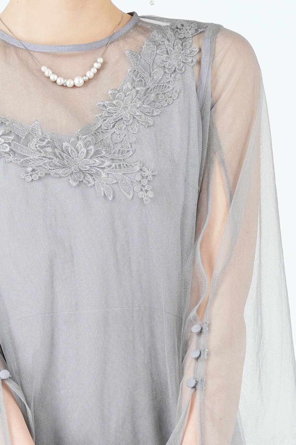 シアーグロウ花モチーフグレードレス