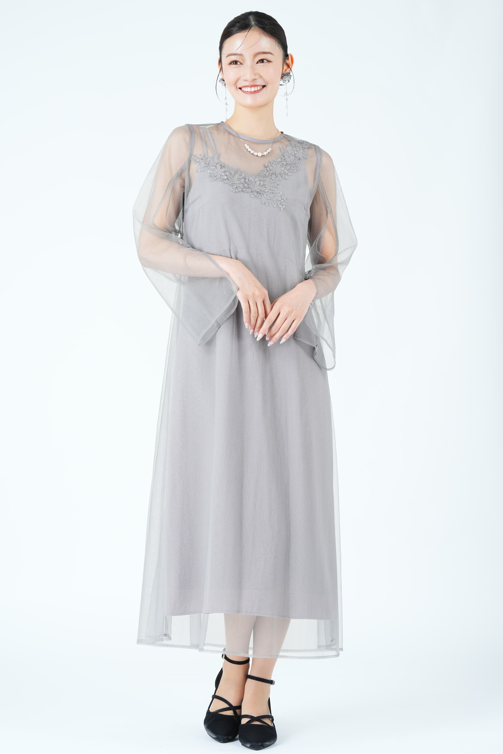 シアーグロウ花モチーフグレードレス