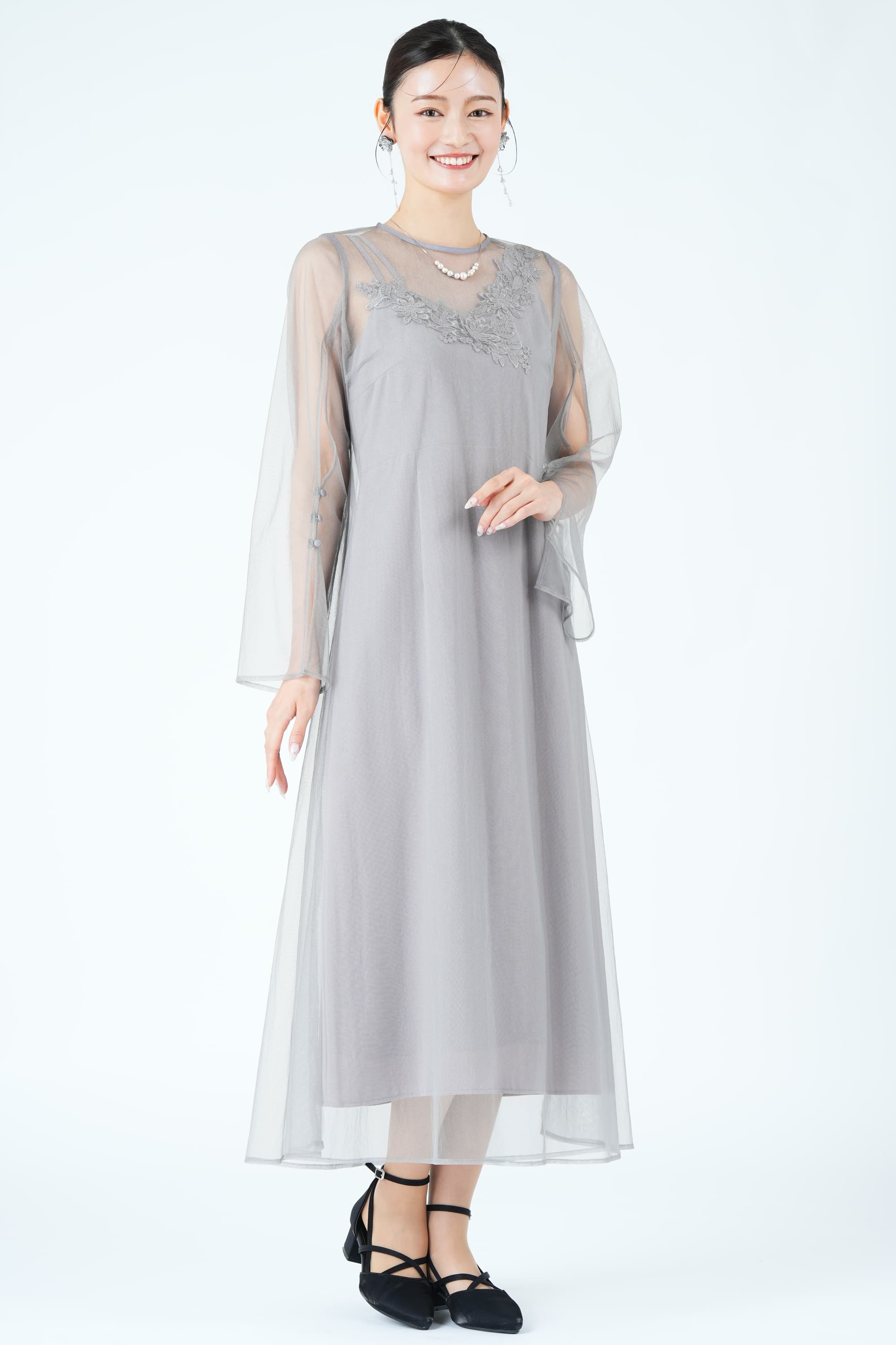 シアーグロウ花モチーフグレードレス