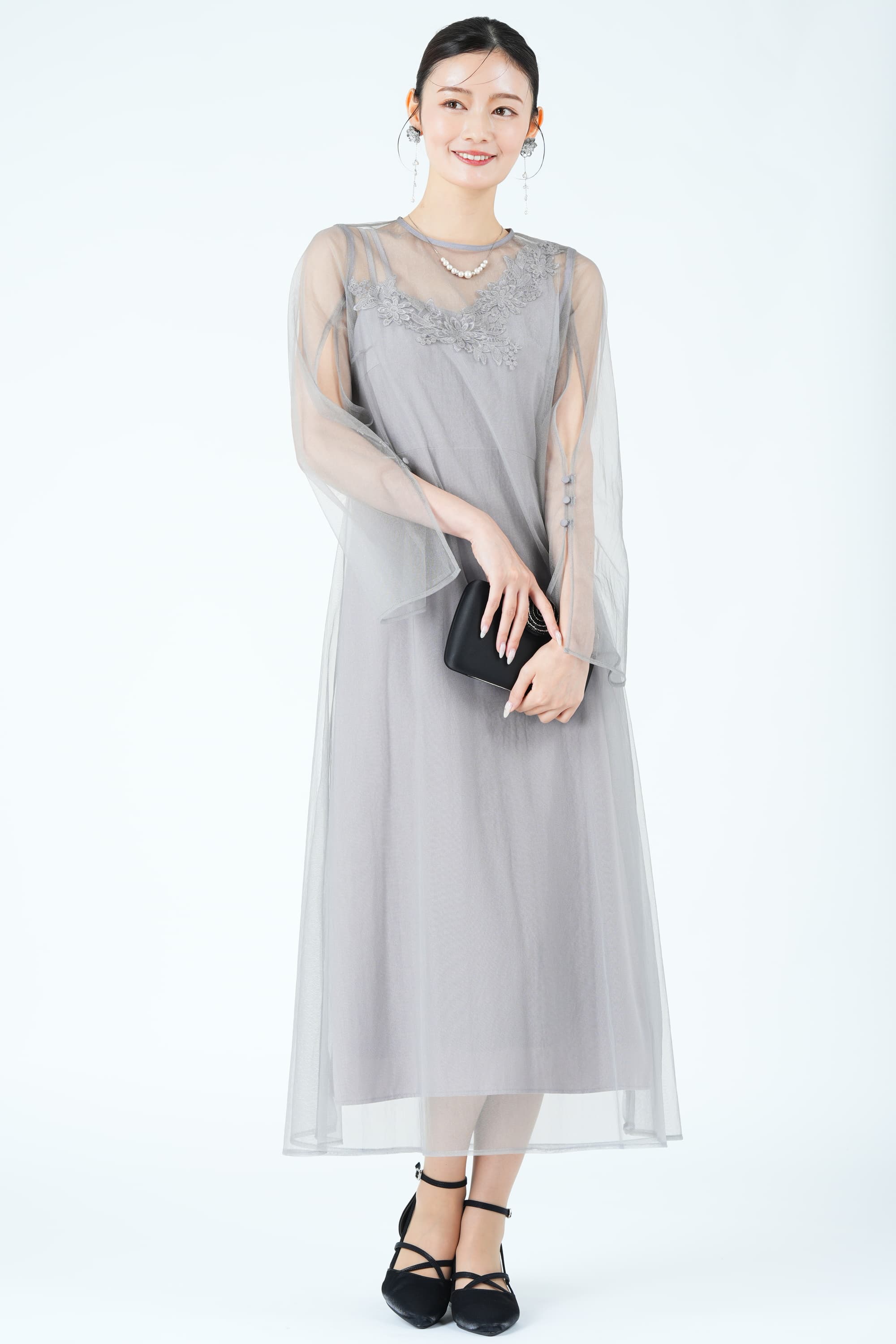 シアーグロウ花モチーフグレードレス