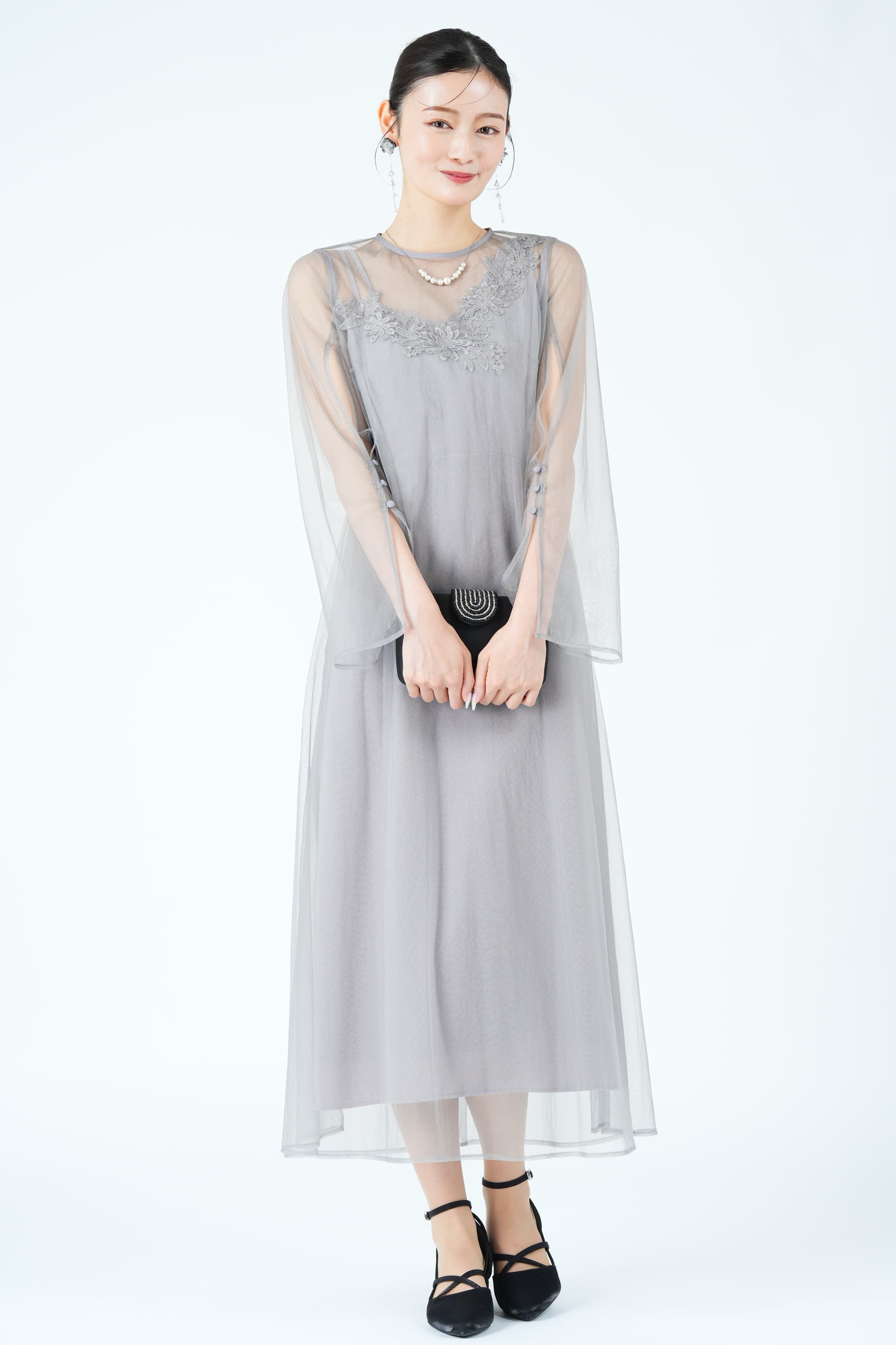 シアーグロウ花モチーフグレードレス