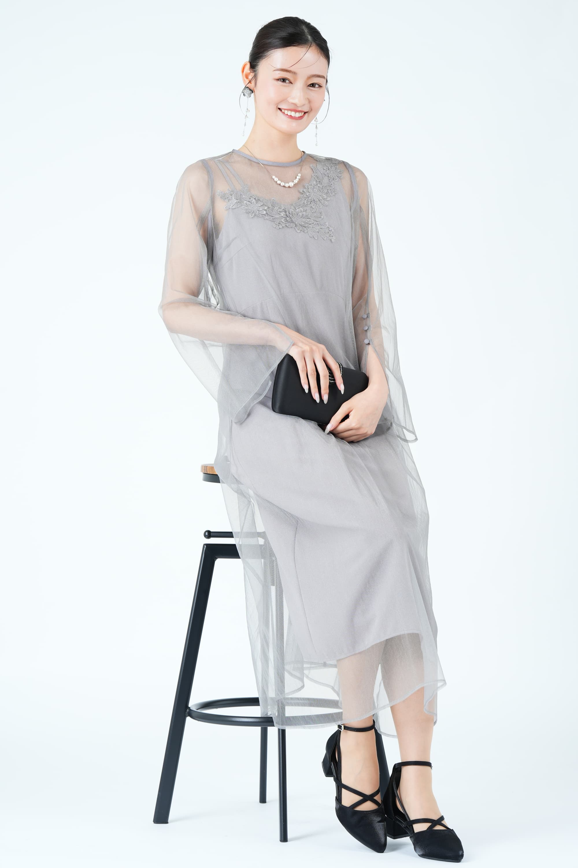 シアーグロウ花モチーフグレードレス