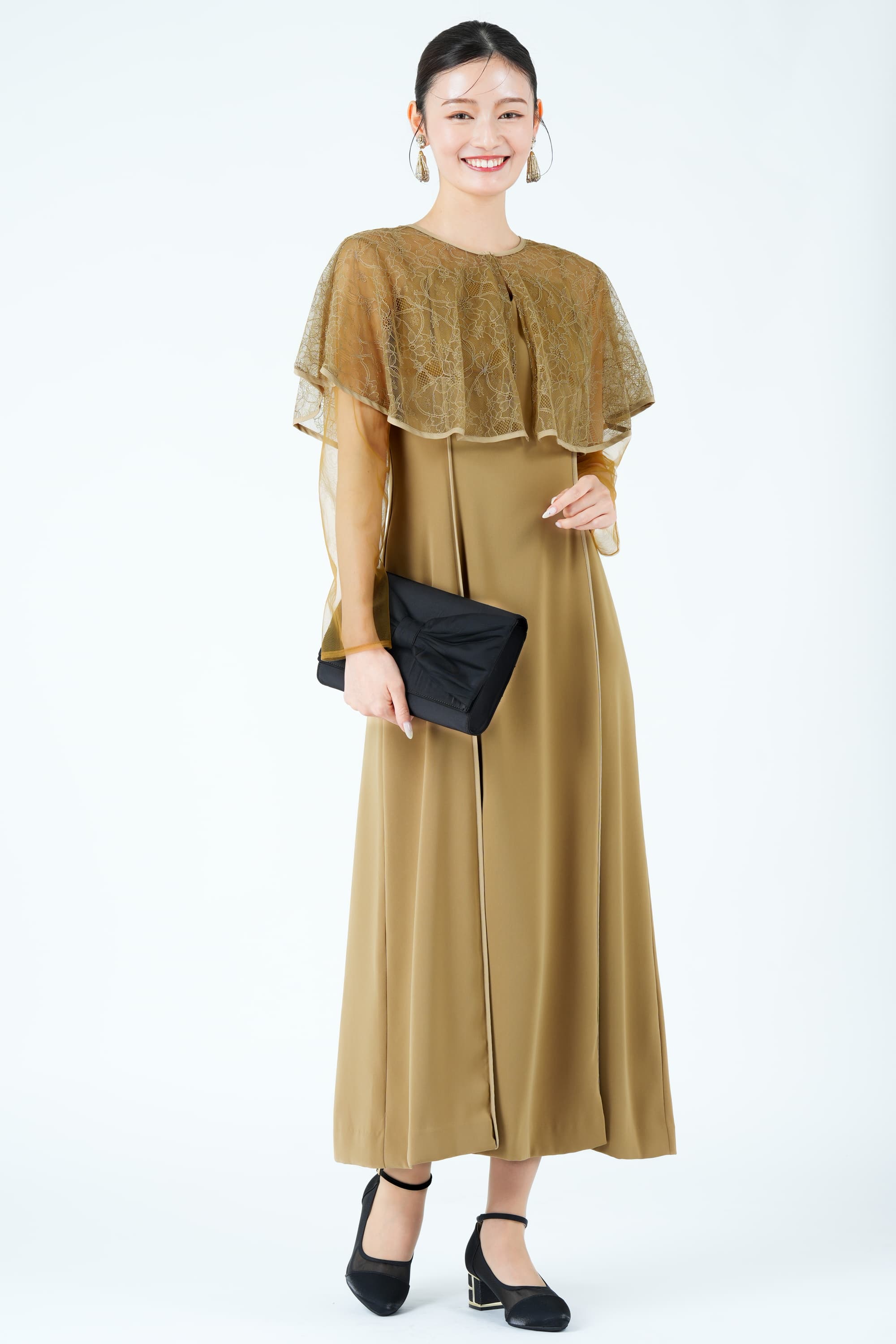 フープ状タッセルゴールドイヤリング