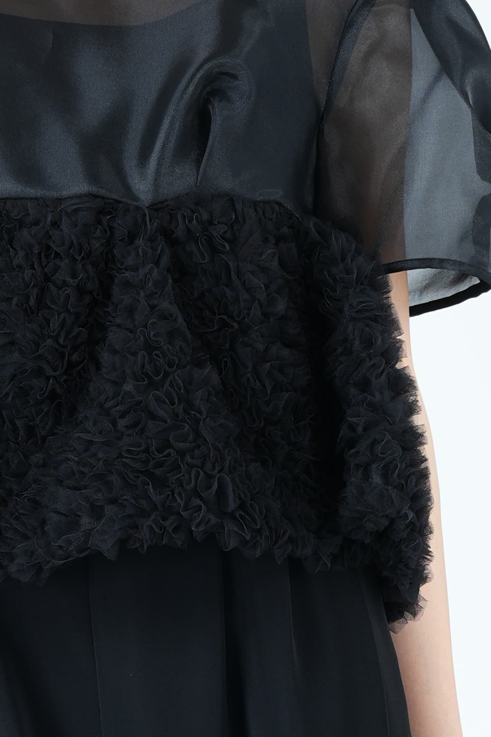 スウェルペプラムブラックパンツドレス