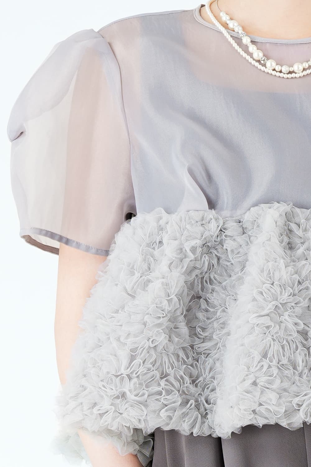 スウェルペプラムグレーパンツドレス