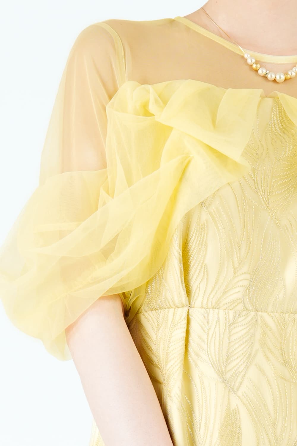 ツイストエアリーペンシルイエロードレス