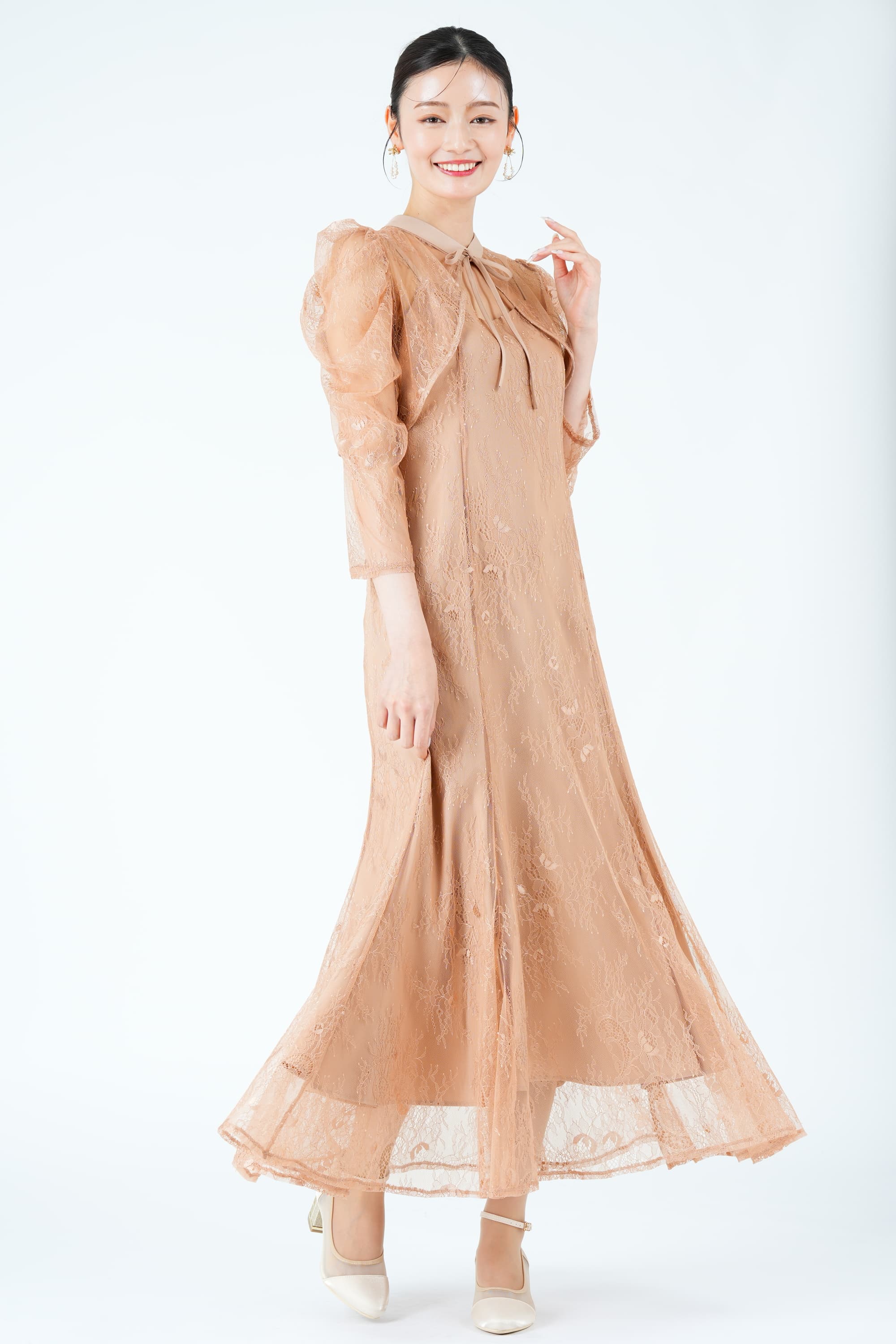 Dorry Doll ボレロレイヤード総レースコーラルドレス (L) をレンタル