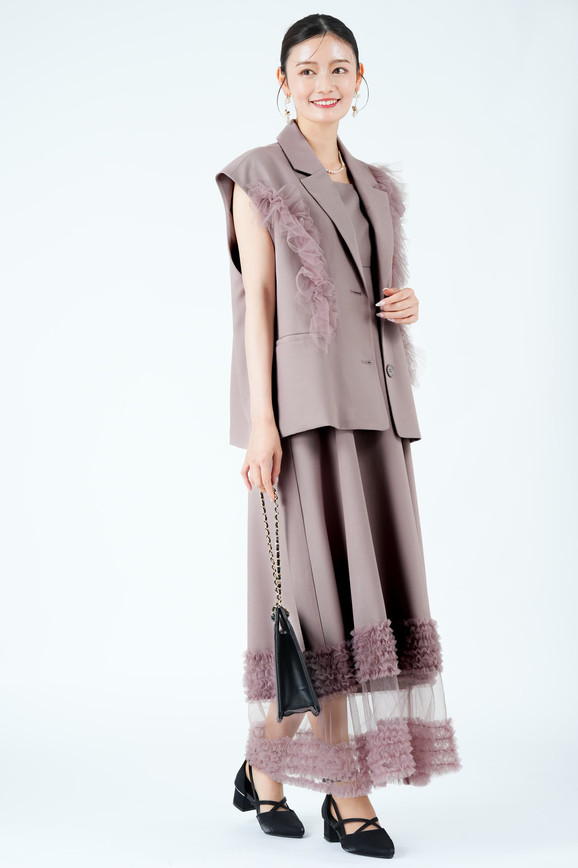 新品タグ付き Leja ボレロ付きパーティードレス ピンク M 当日発送】花柄ボレロセットアップマーメイドドレス/パーティードレス