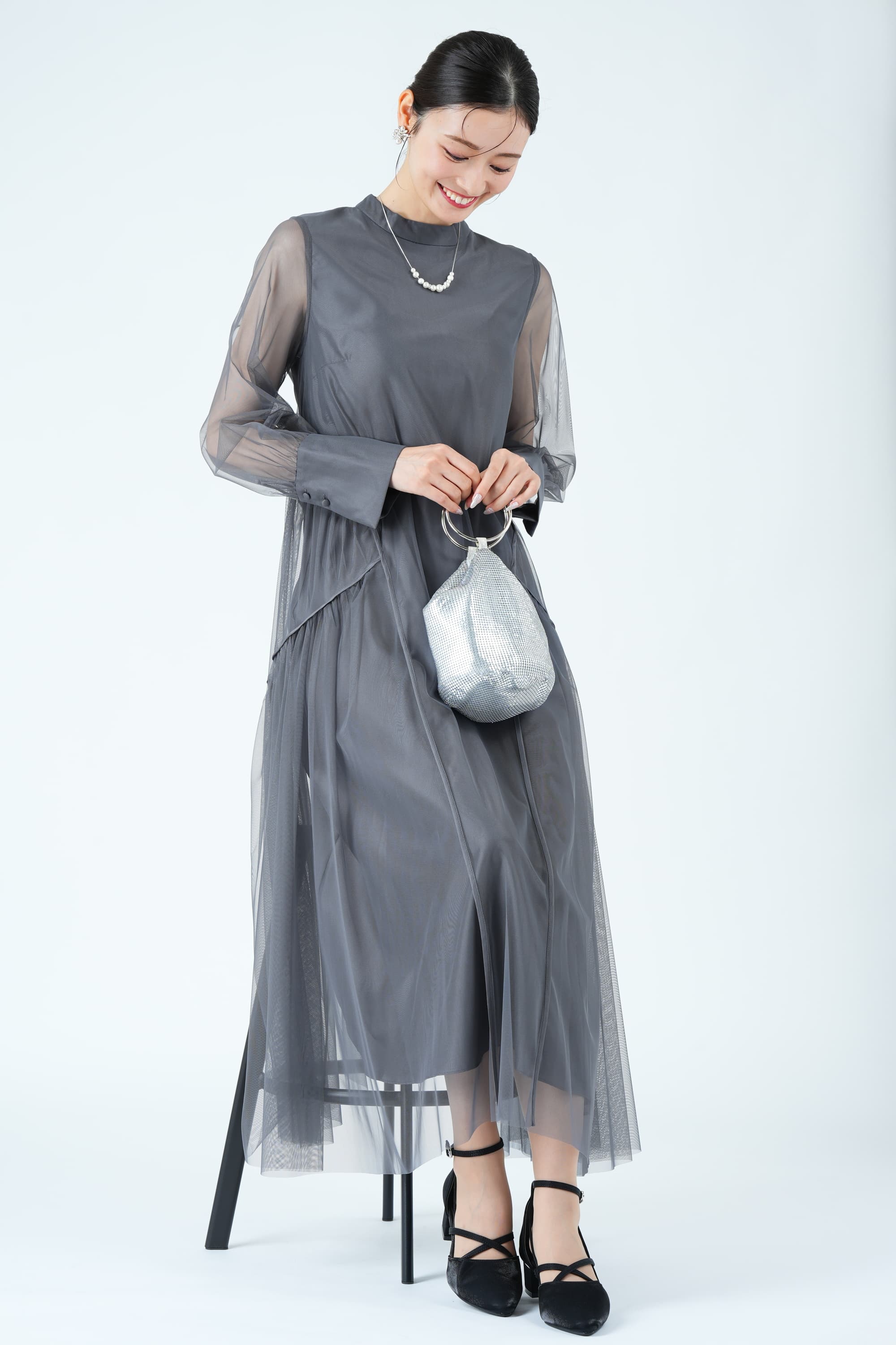 総チュール×パイピンググレードレス