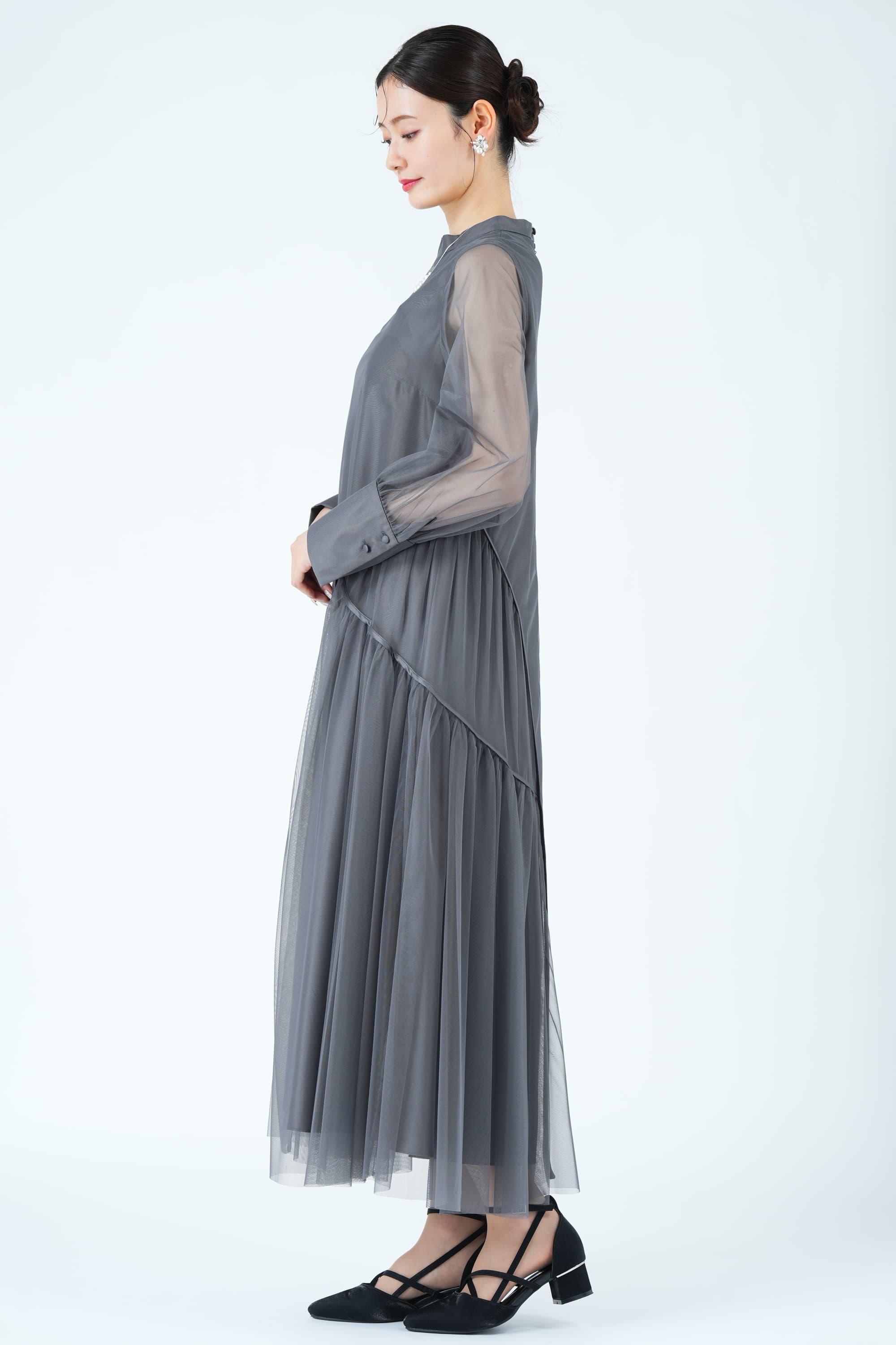 総チュール×パイピンググレードレス