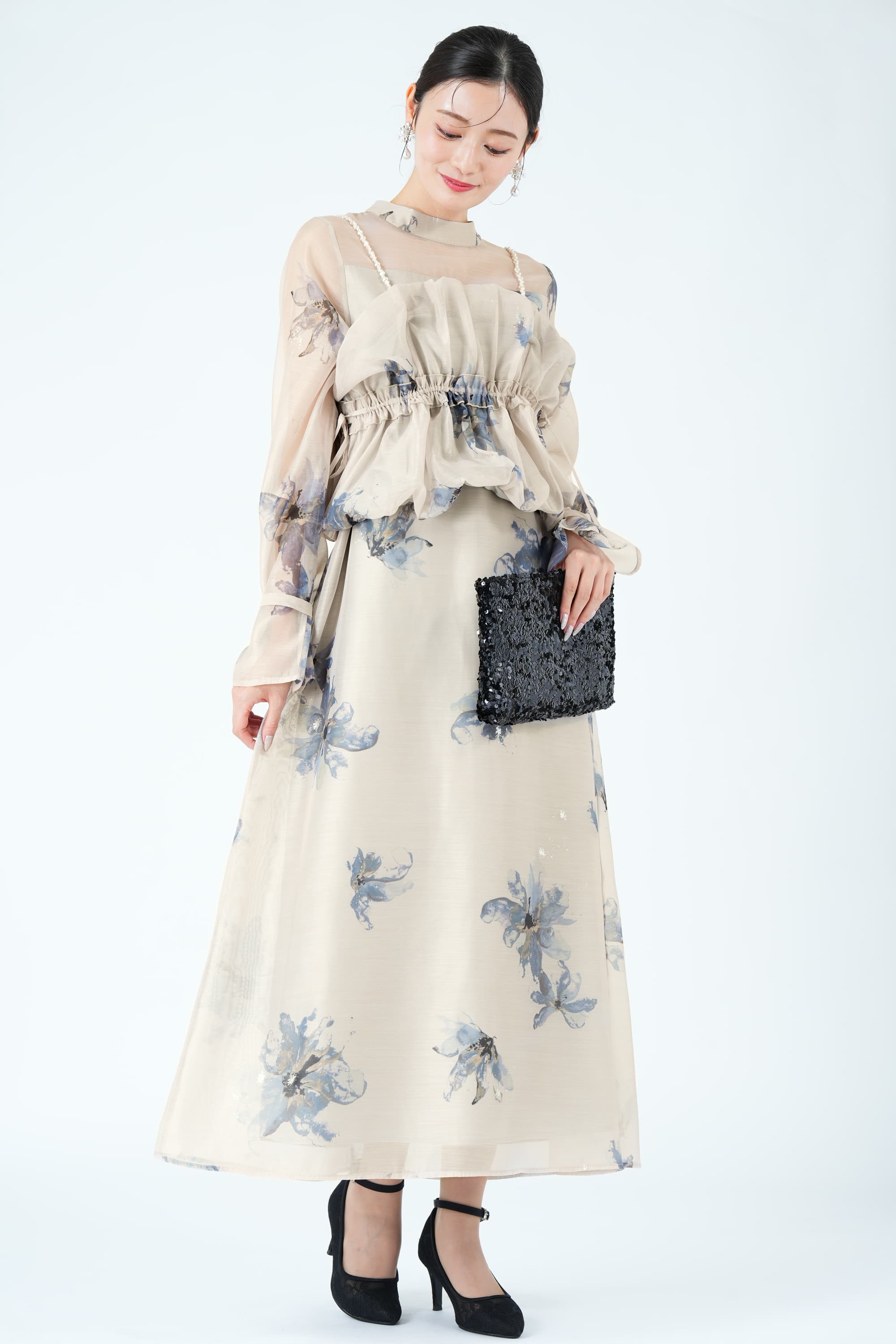 スパンコールスクエアブラックバッグ