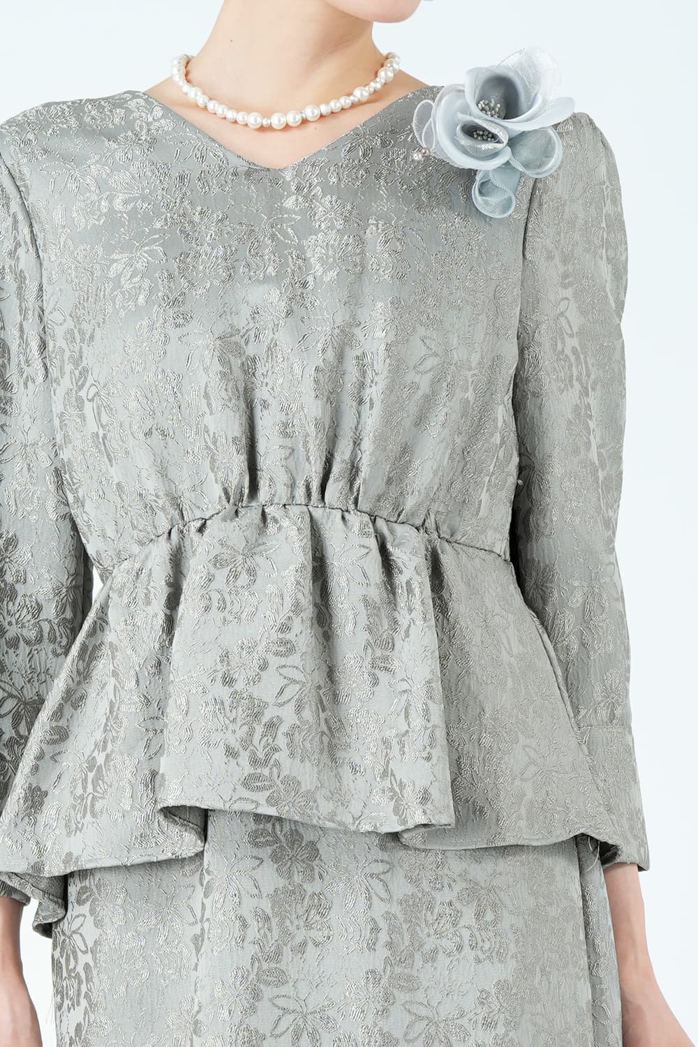 光沢ジャガードバックシャングレードレス