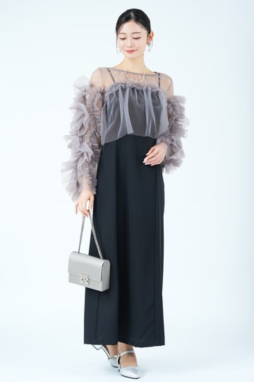 Discoat グレーチュールフリルボレロ×ブラックドレス (S) をレンタル