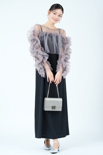 Discoat グレーチュールフリルボレロ×ブラックドレス (M) をレンタル