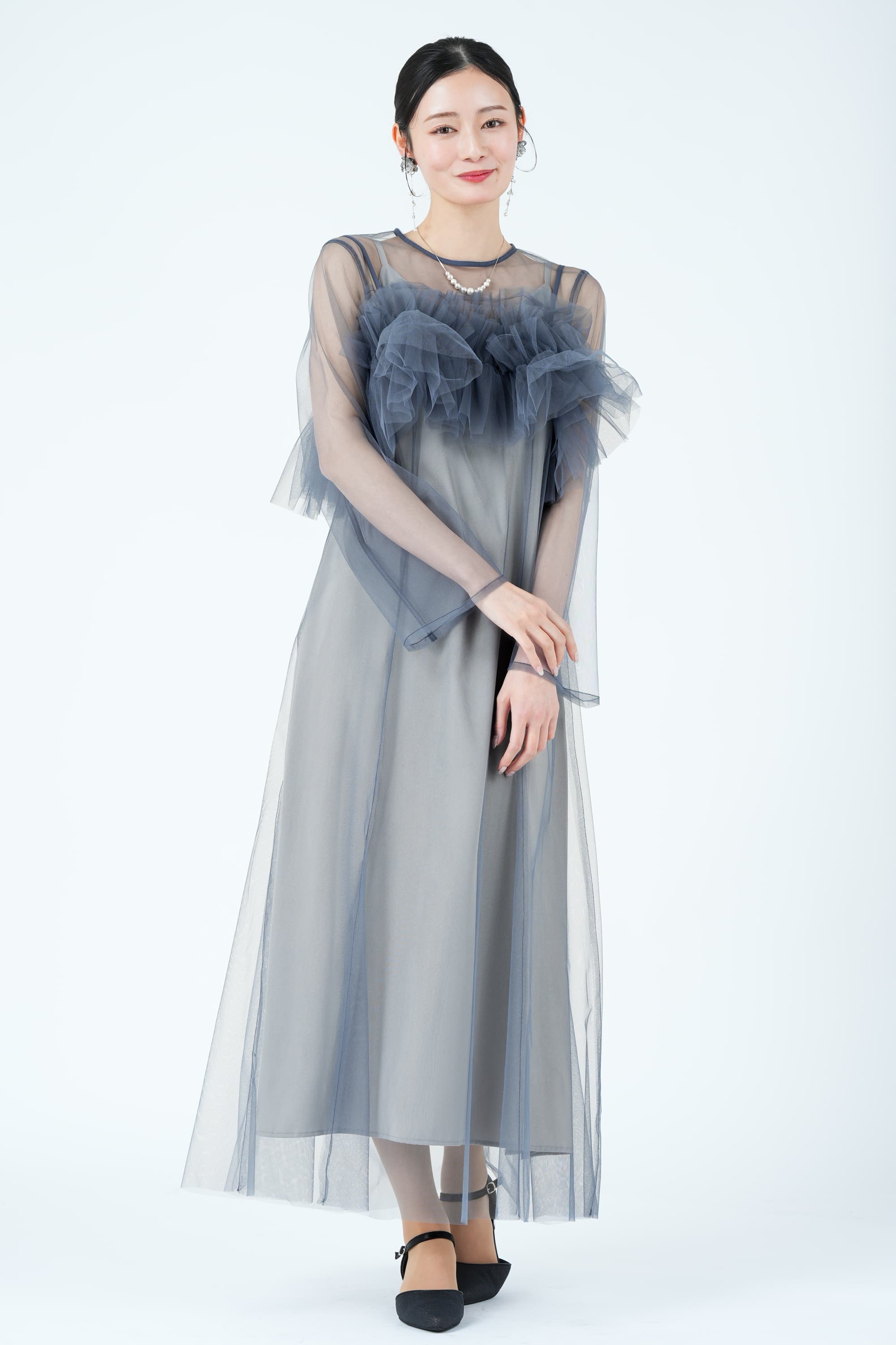 ANDRESD ボリューミービスチェシアーブルードレス (L) をレンタル