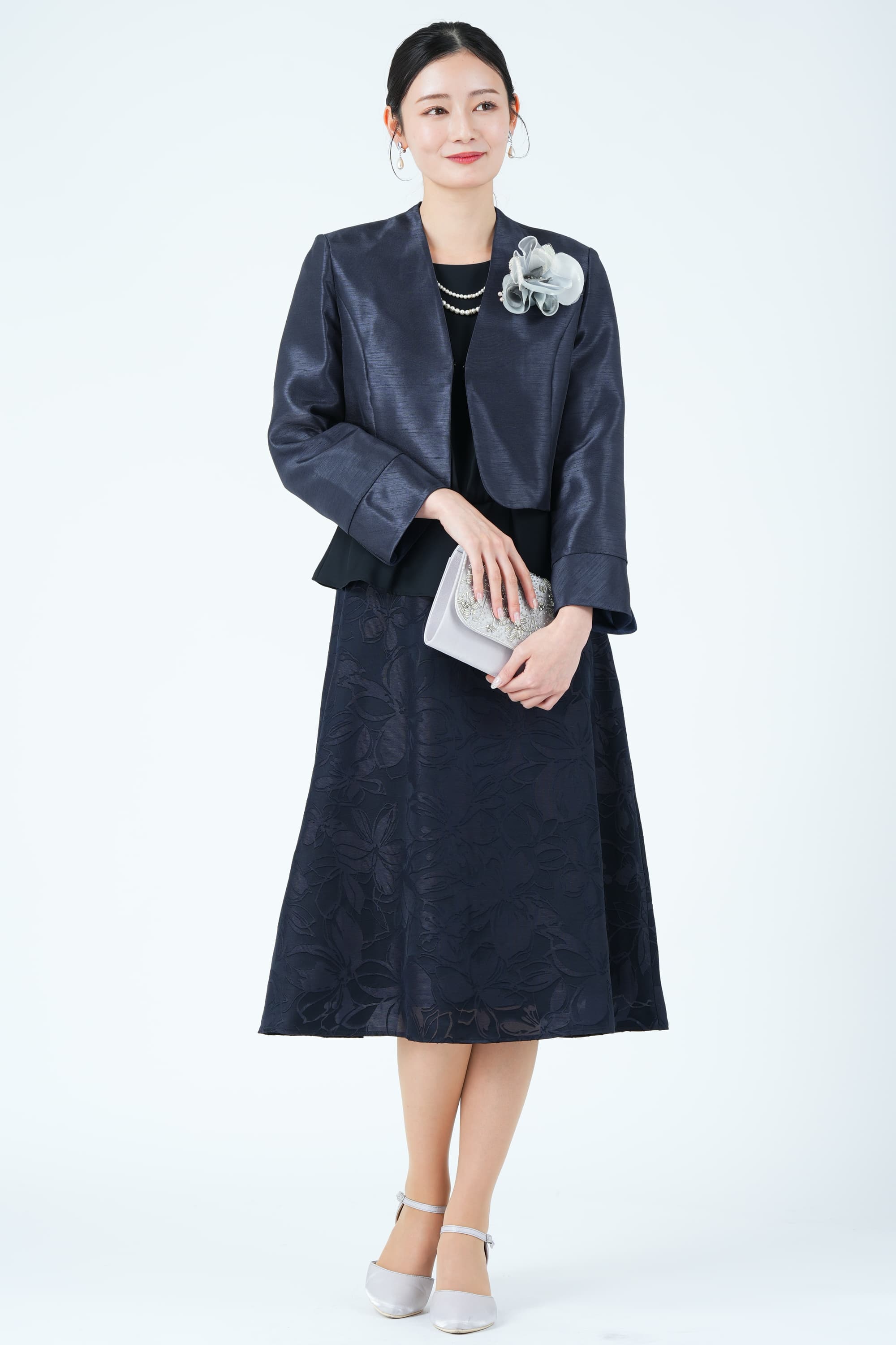 クリスタルパールシルバーイヤリング