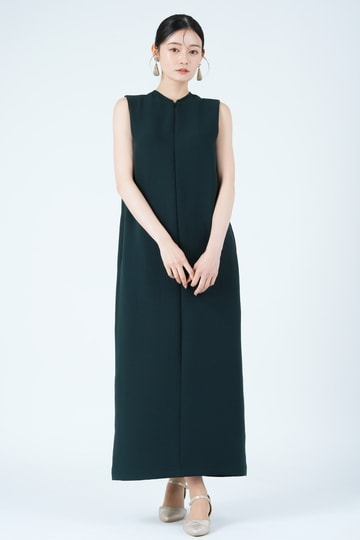 フロントジップダークグリーンドレス