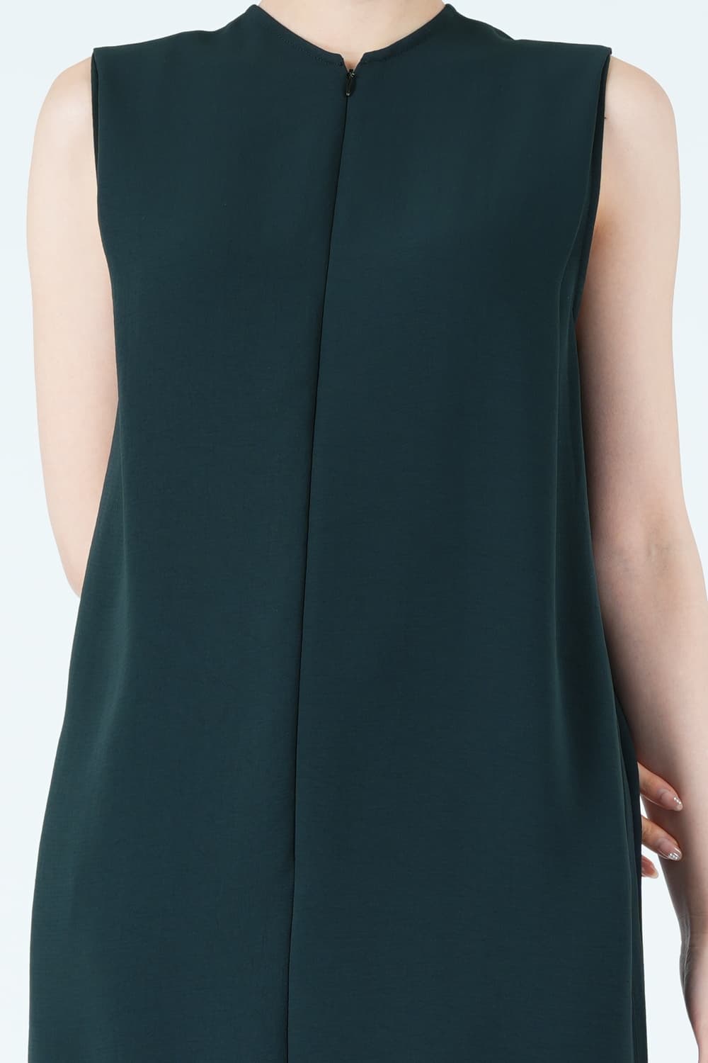 フロントジップダークグリーンドレス
