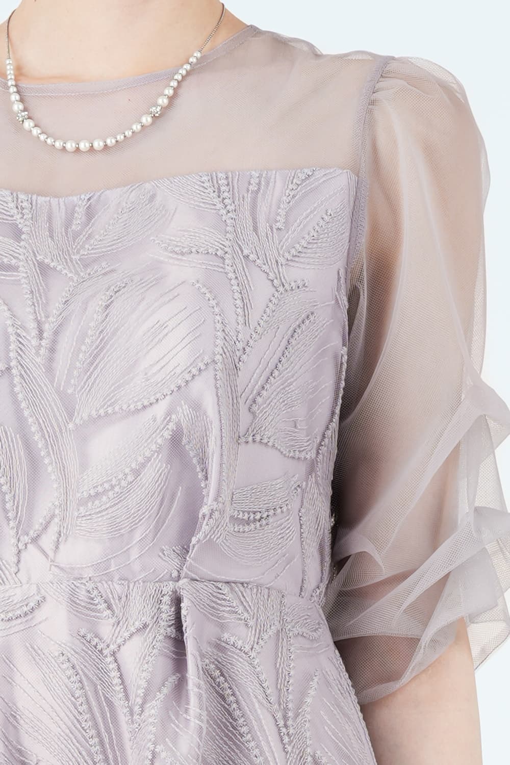 リーフ柄レース刺繍ラベンダーグレードレス