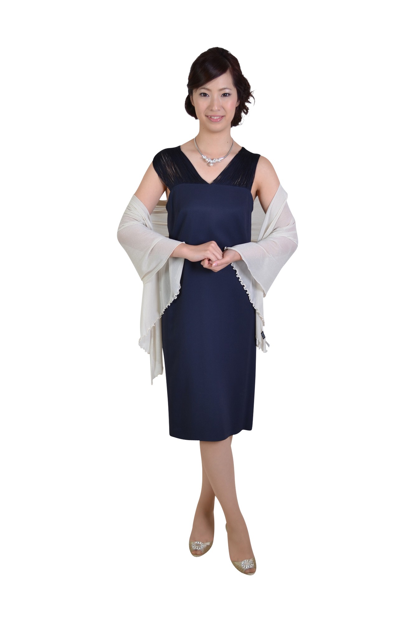 つぼみ風パールチョーカーネックレス