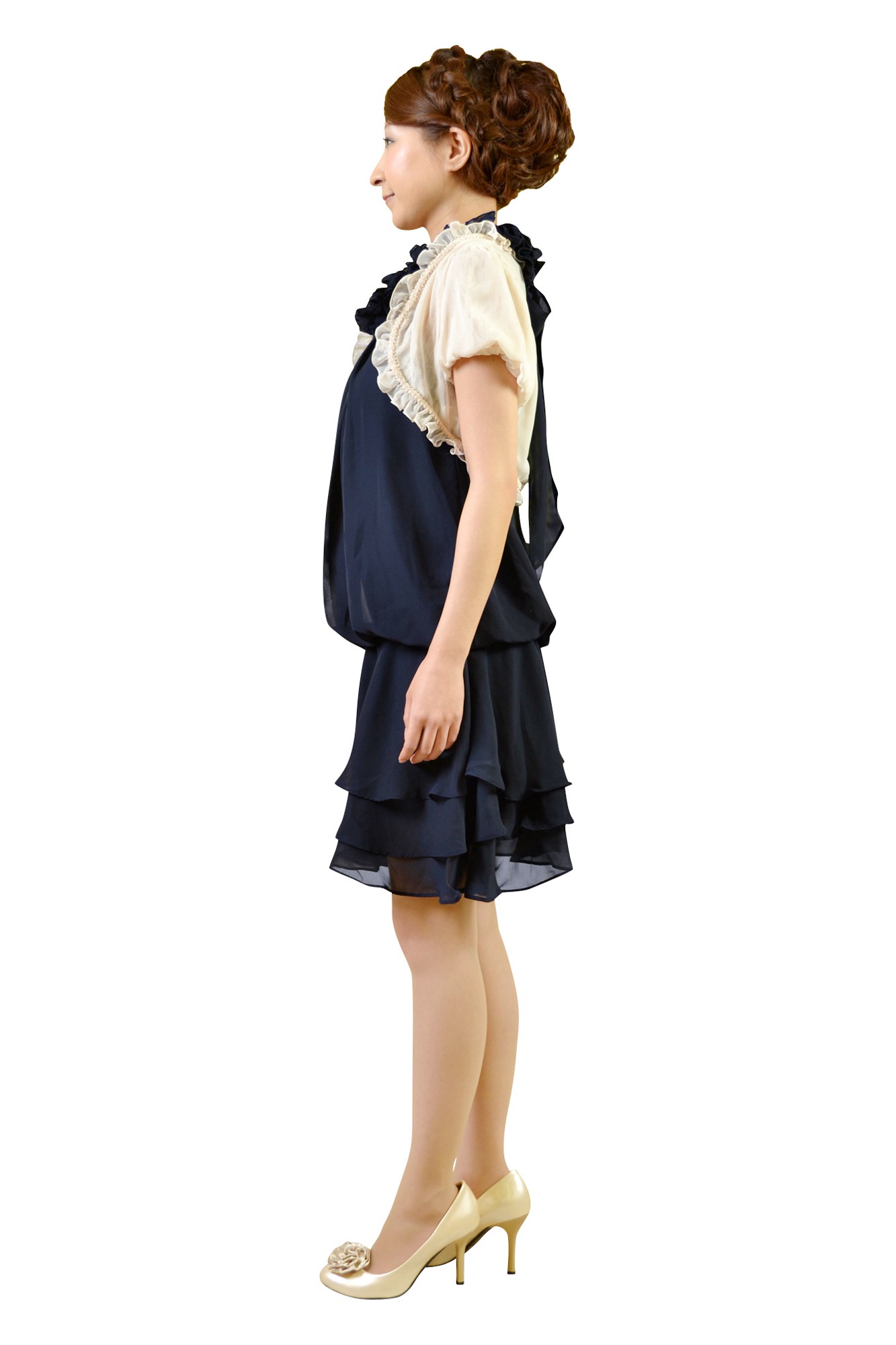 ネイビー後ろリボンドレスセット