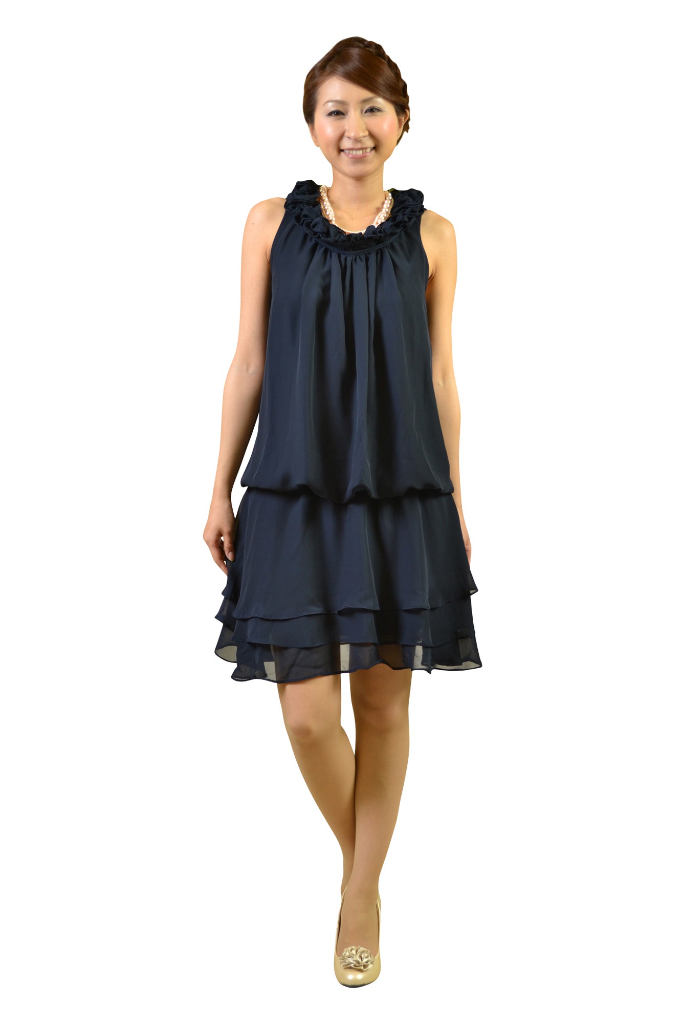 ネイビー後ろリボンドレスセット