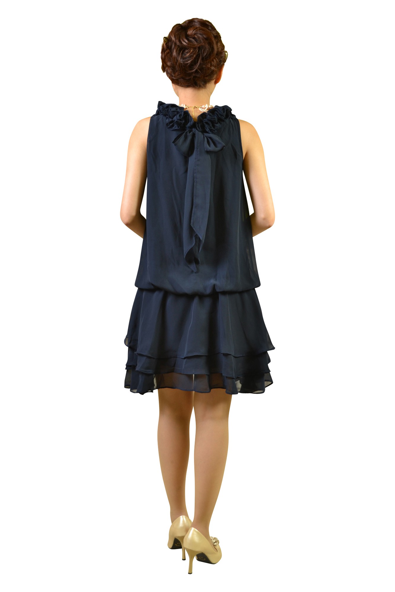 ネイビー後ろリボンドレスセット