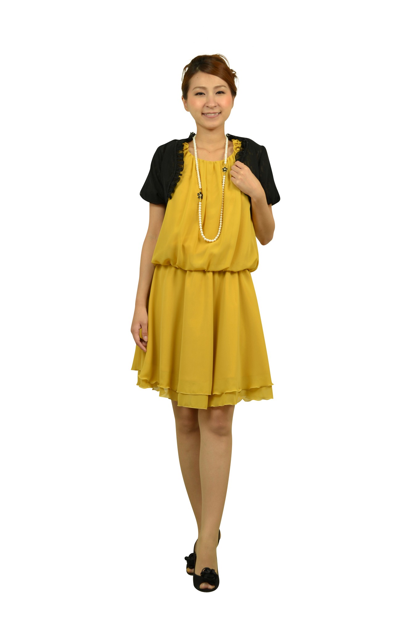 パフスリーブブラックボレロ