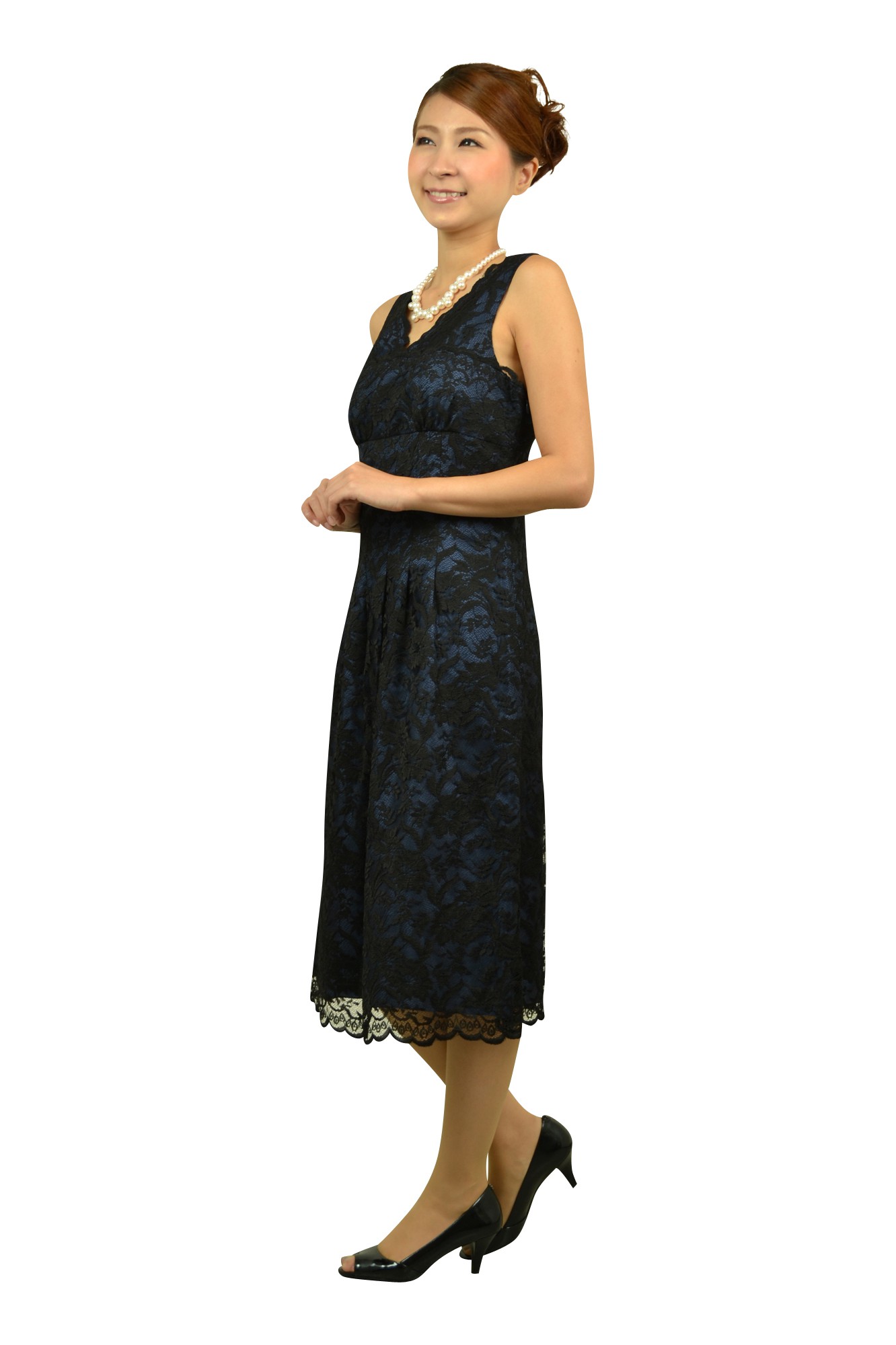 総レースネイビードレスセット